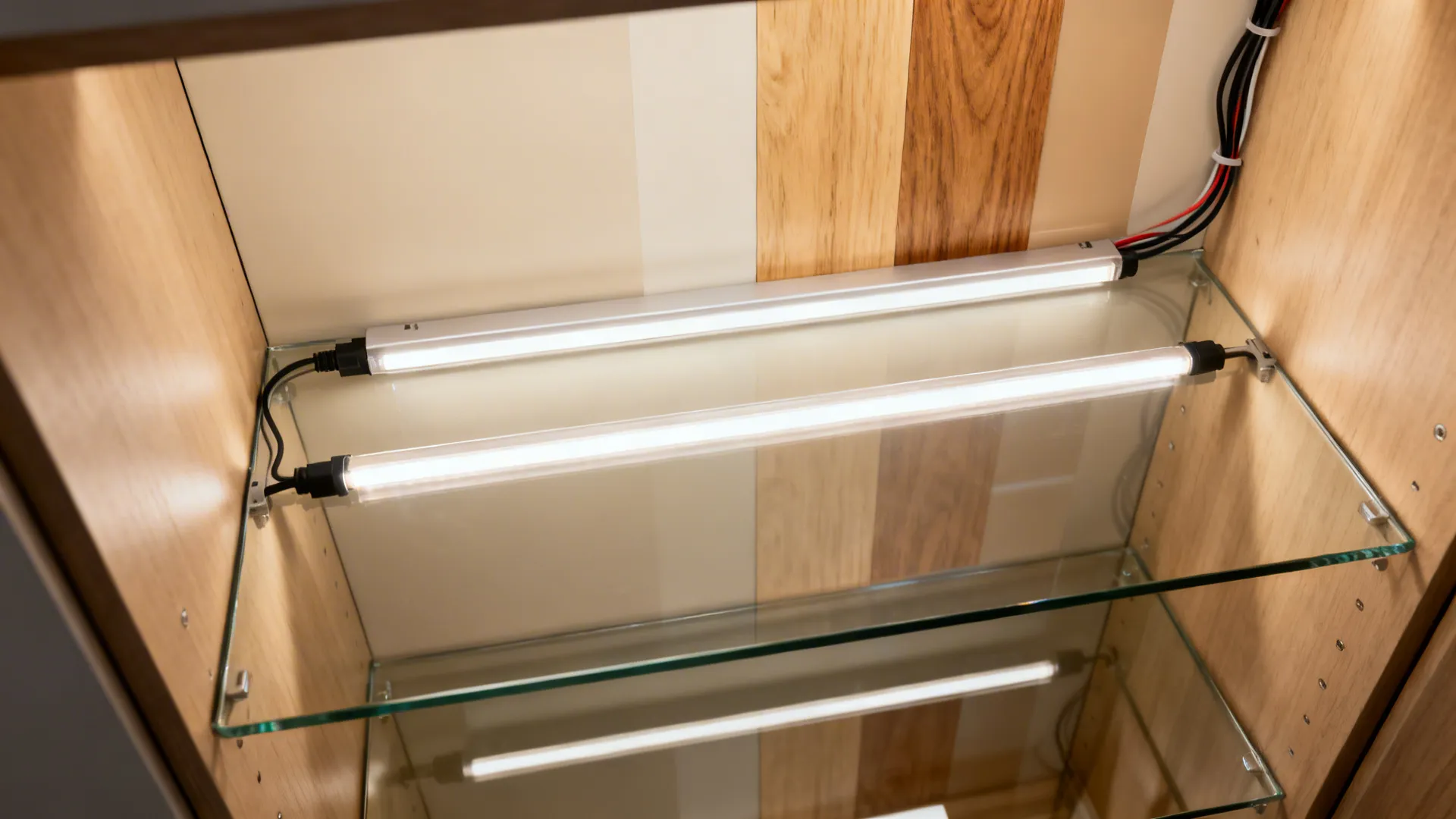 5) Curated Interiors: Lighting, Shelving, and Color Behind Glass