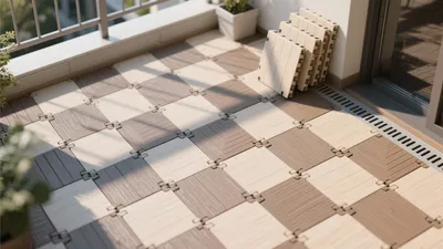Outdoor Balcony Flooring with Interlocking Tiles