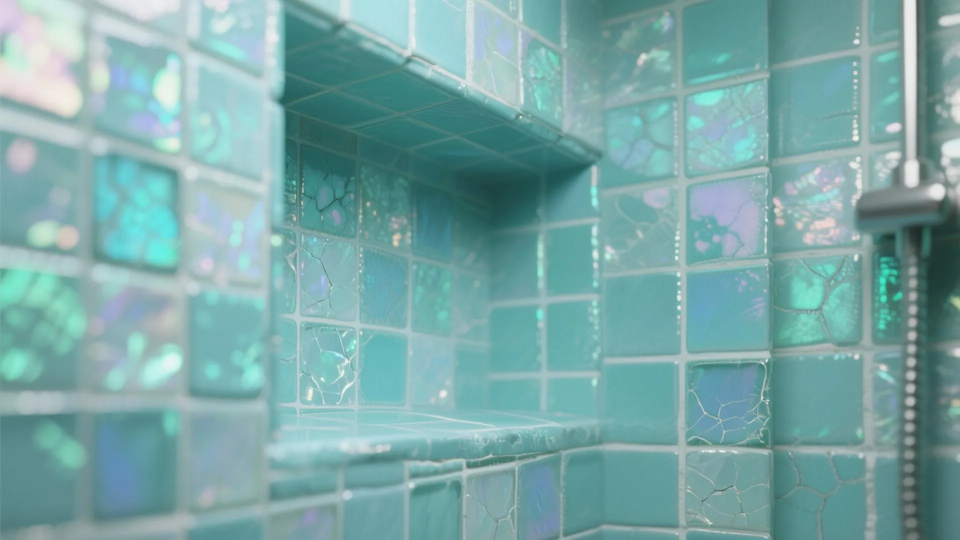 4. Iridescent Glass and Tile Finishes