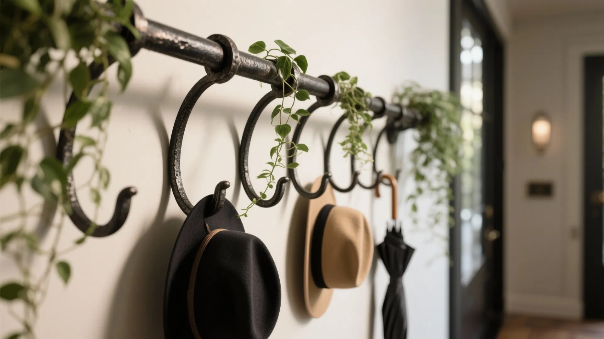 Sculptural Iron Wall Art and Rails