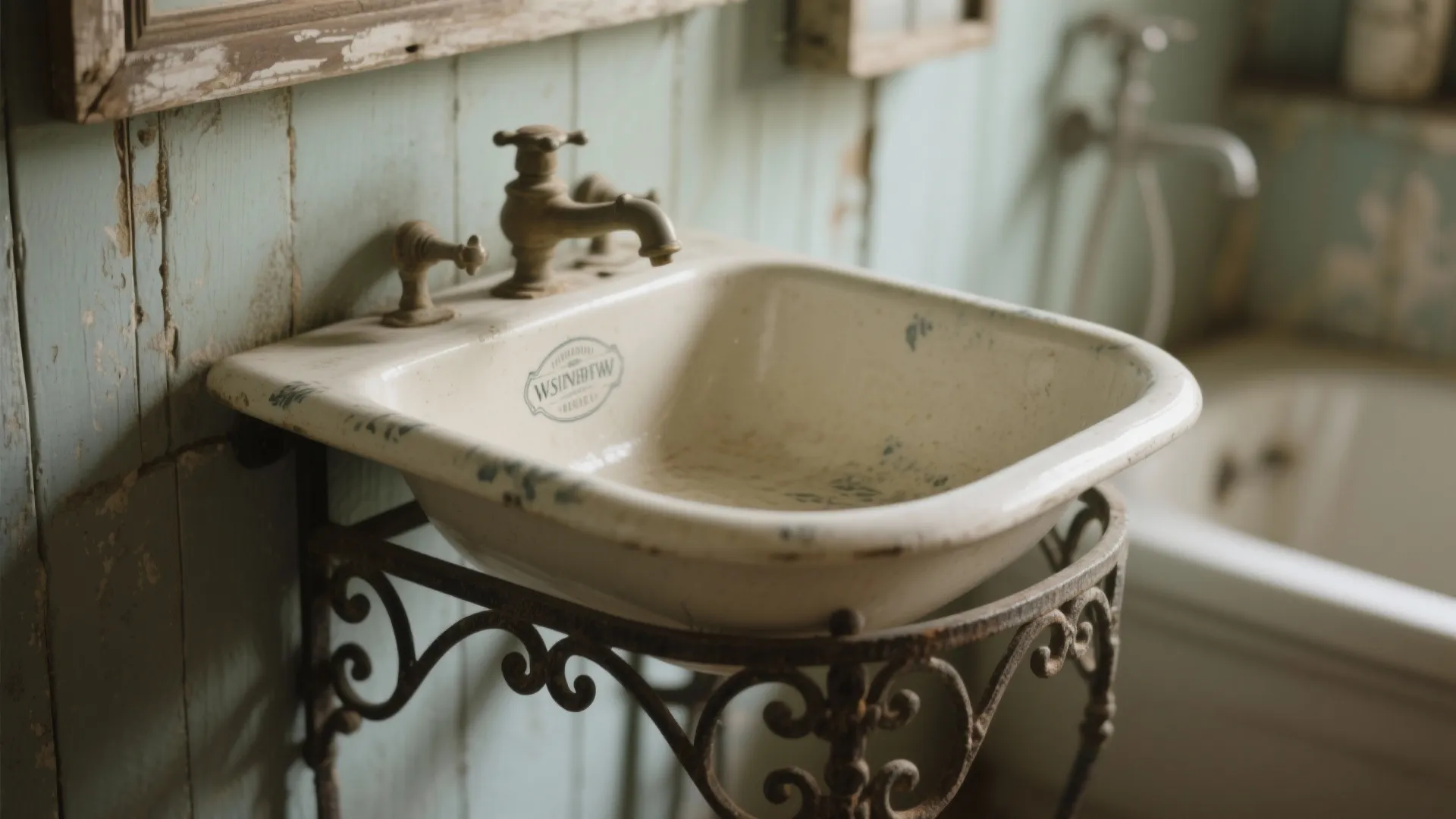 7. Iron Stand with Vintage Basin