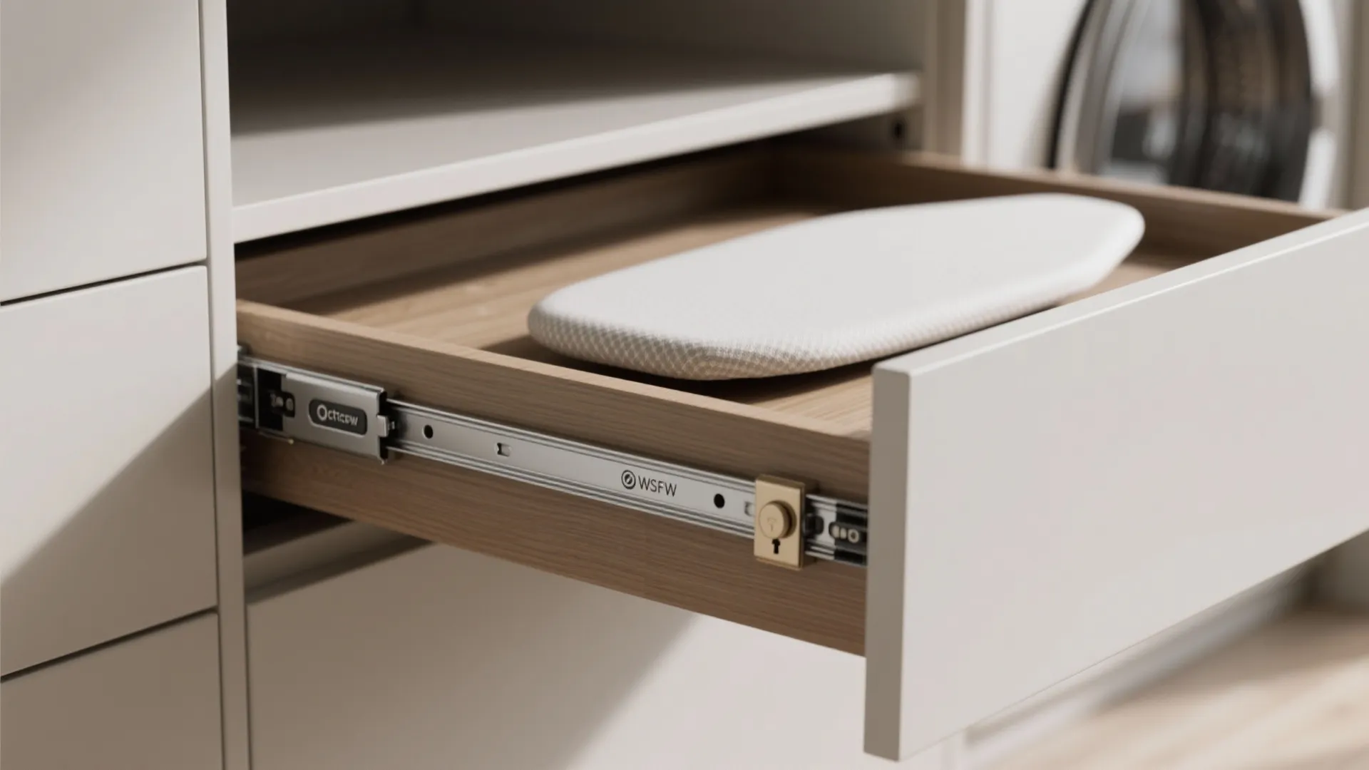 2. Built-in ironing drawer inside a cabinet