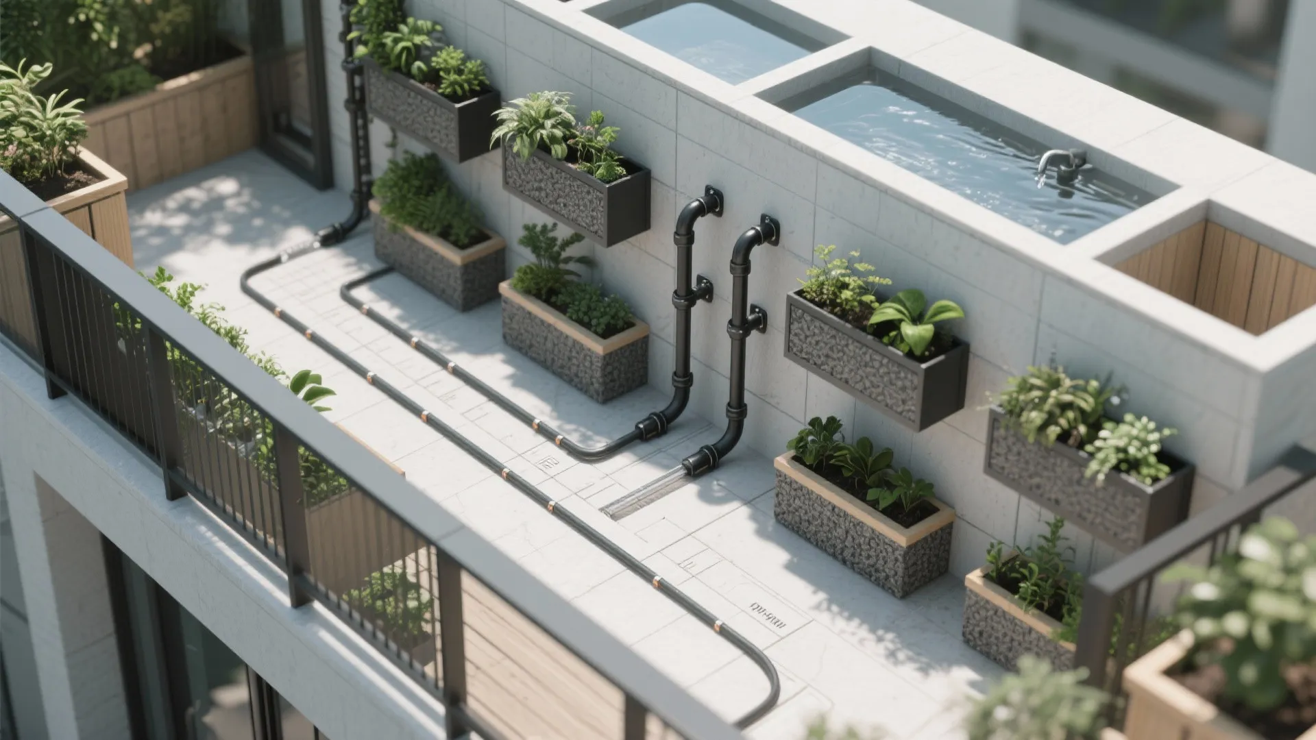 Vertical Garden Walls and Railing Planters