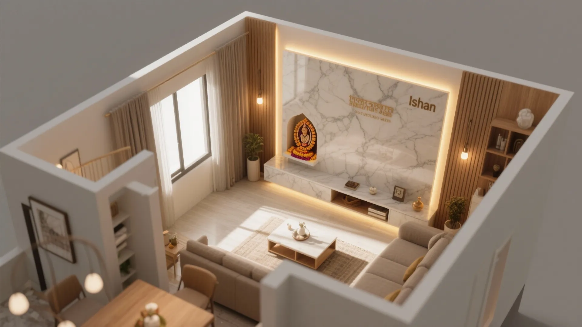 Corner Sanctuary in the Ishan (North-East) With Soft Lighting