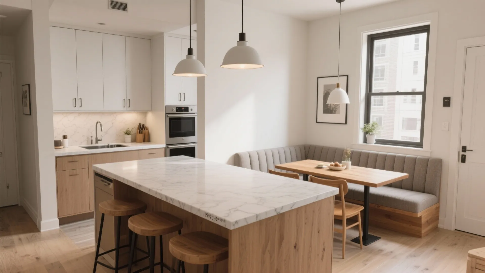 Multi-functional island banquette