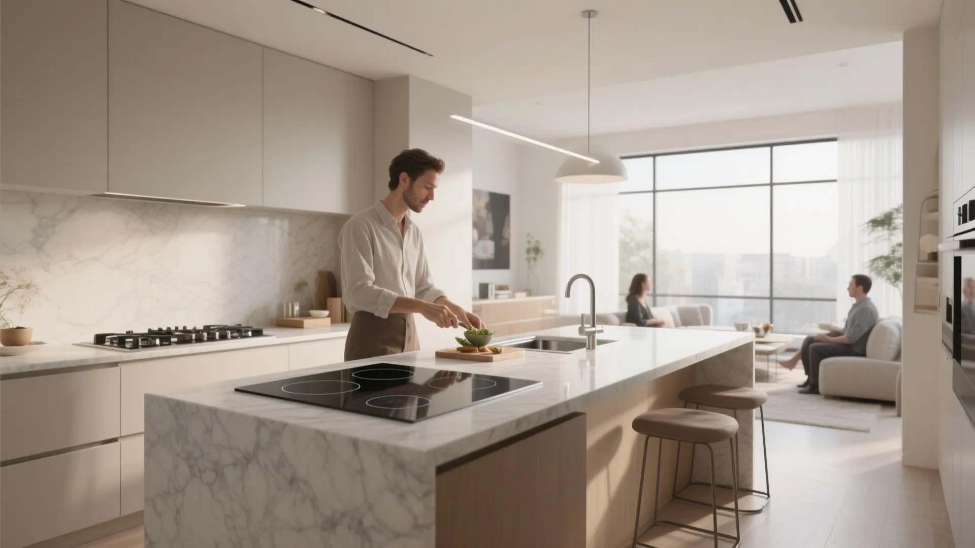 3. Islands with Built-In Appliances