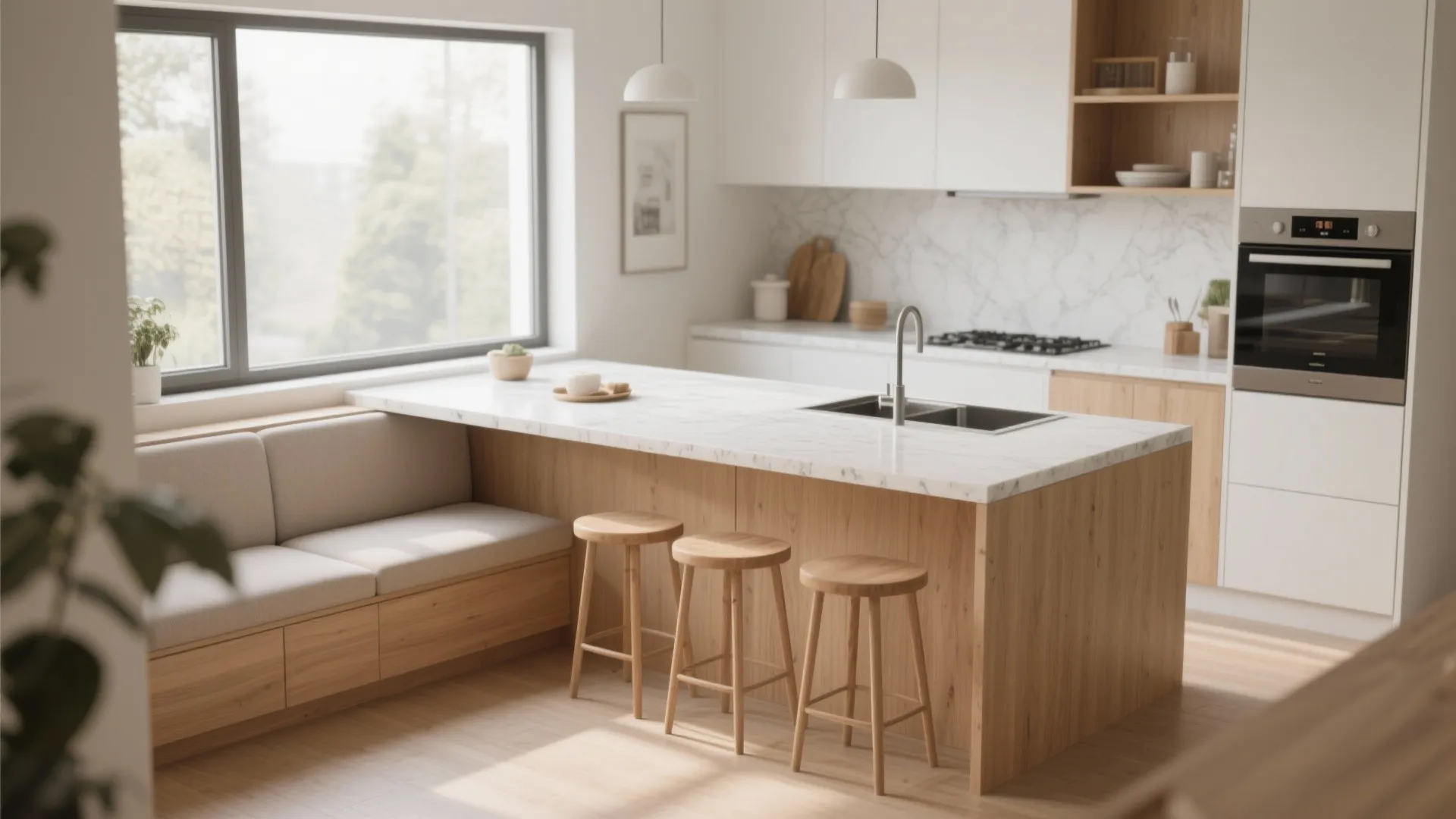 5. Island with Built‑In Seating