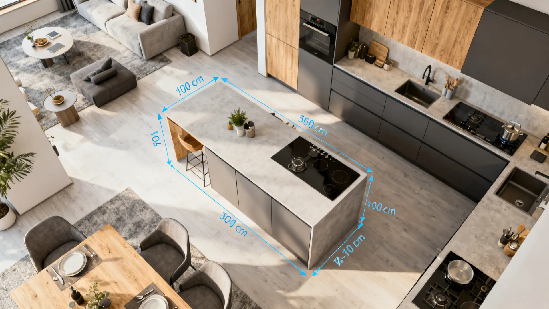 Flexible island that multitasks as dining