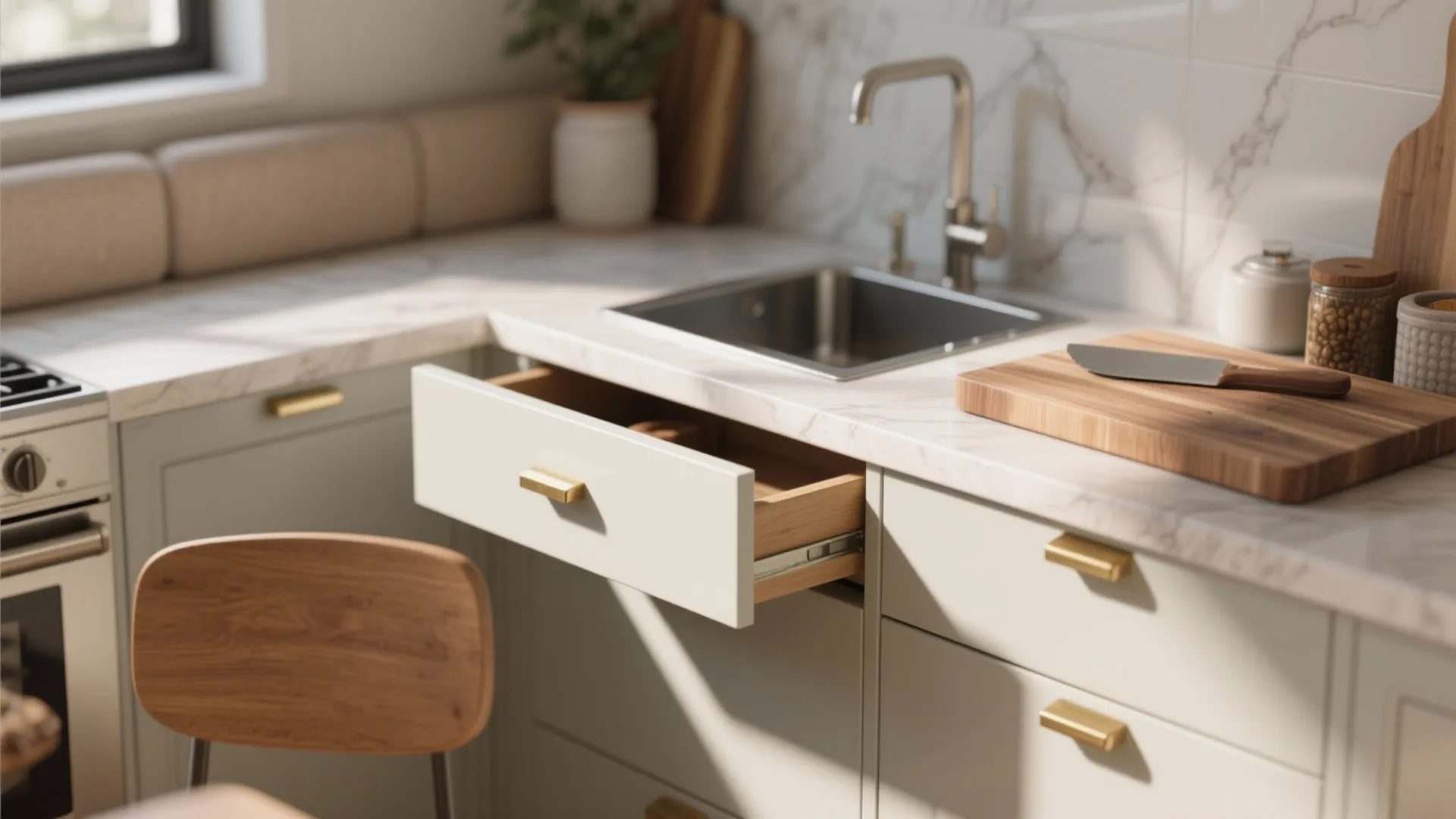 1. Multi-functional islands for tight kitchens