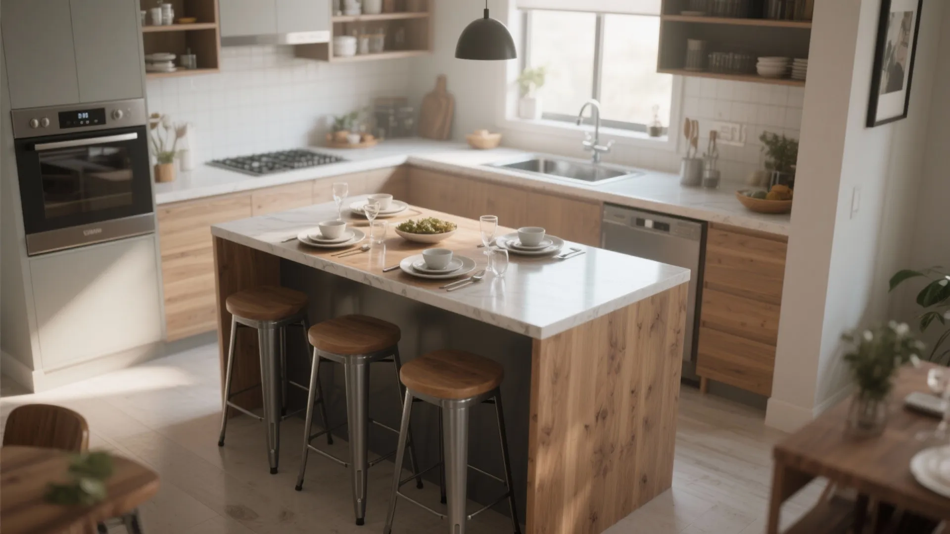 3. Multipurpose kitchen island or bar counter