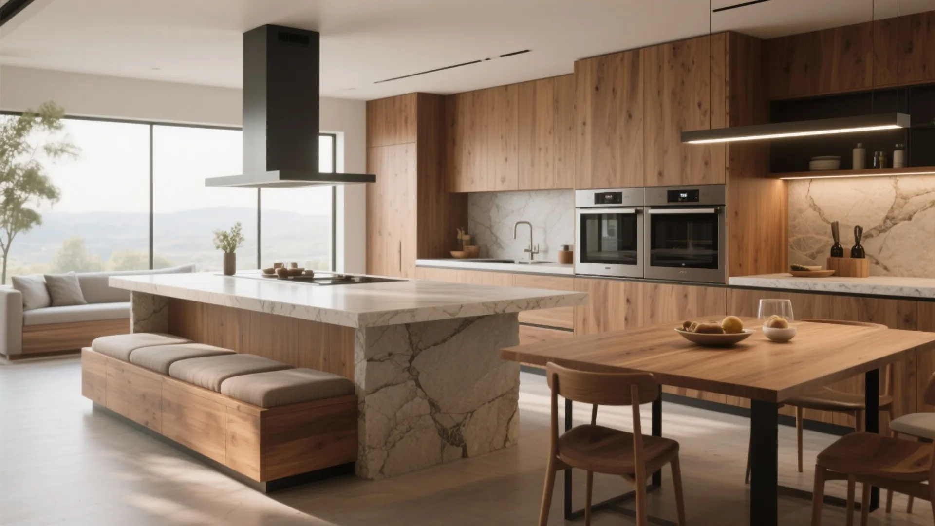 5. Kitchen Island with Dining Extension