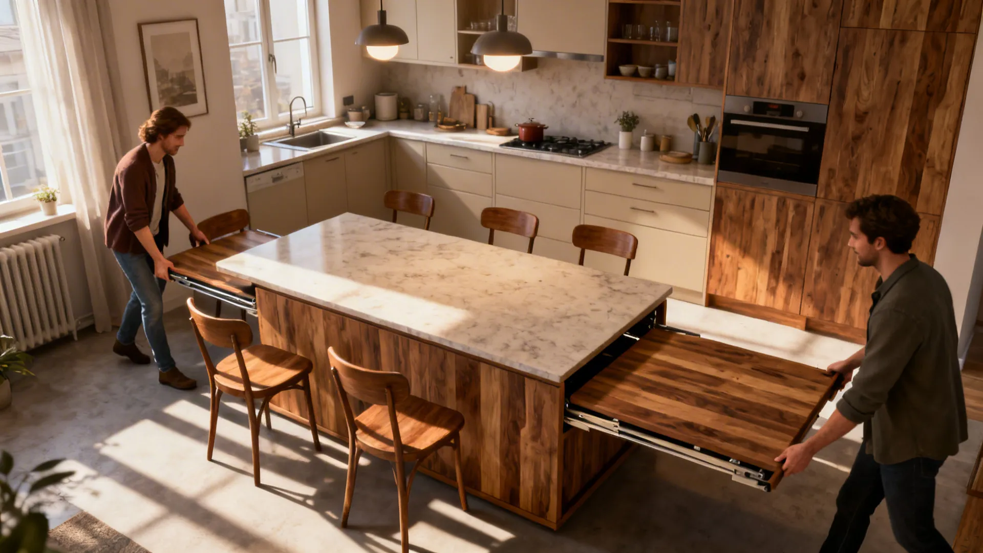 5 Small Kitchen Island Dining Table Combos: Creative, space-saving island and dining combos I’ve used in small kitchens