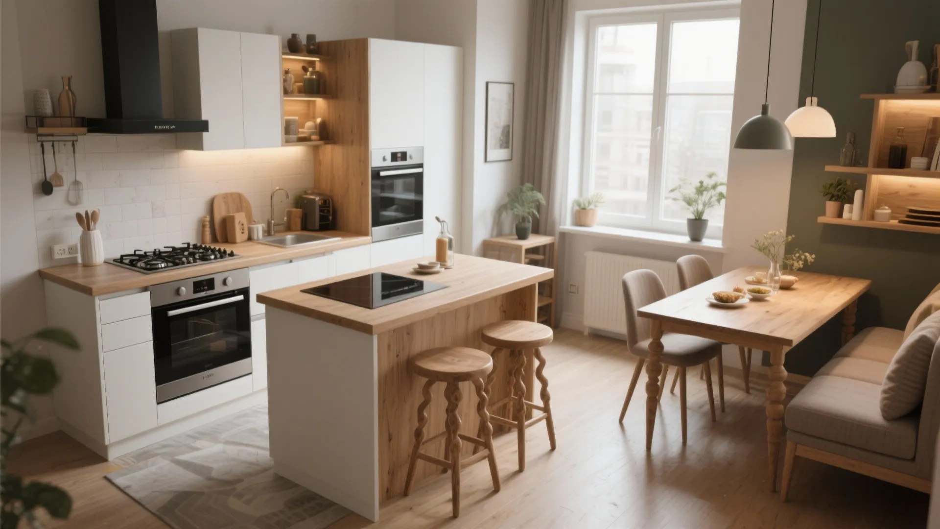 3. Multifunction Island-Dining Hybrid