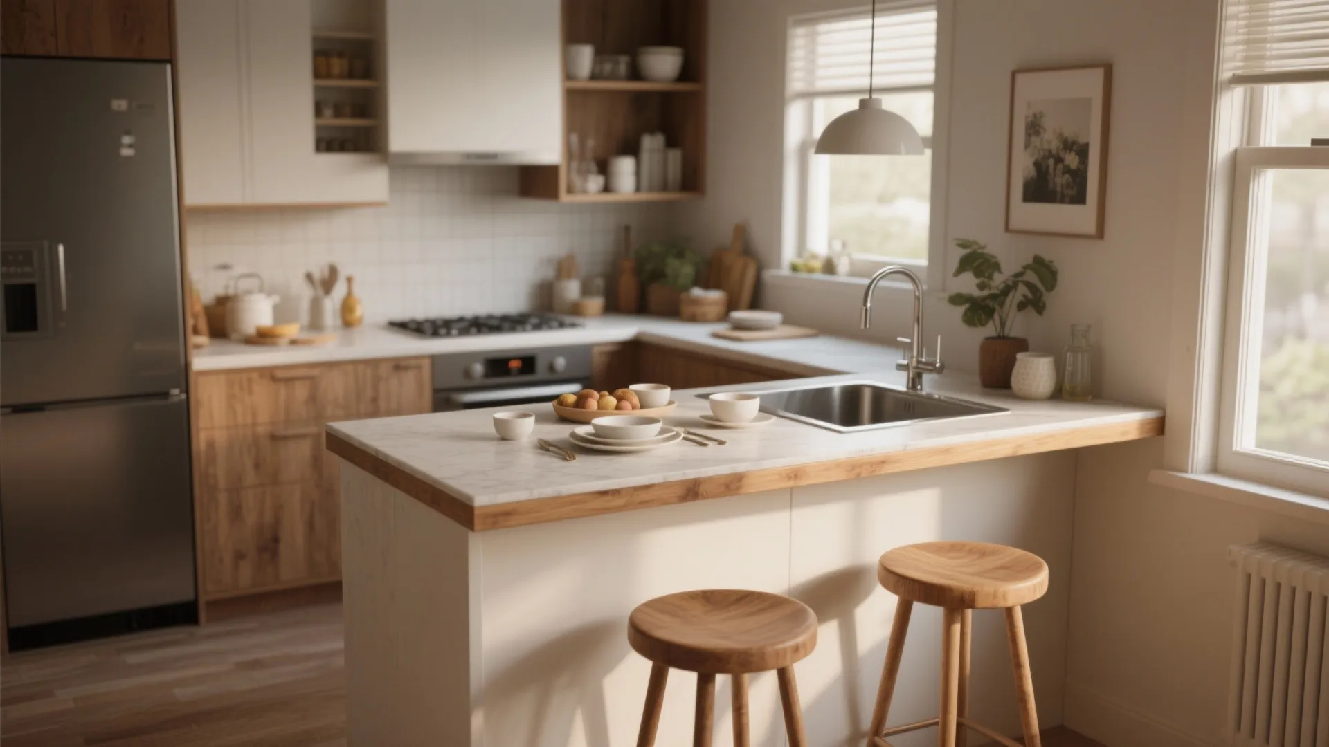 2. Multi-use island that doubles as dining