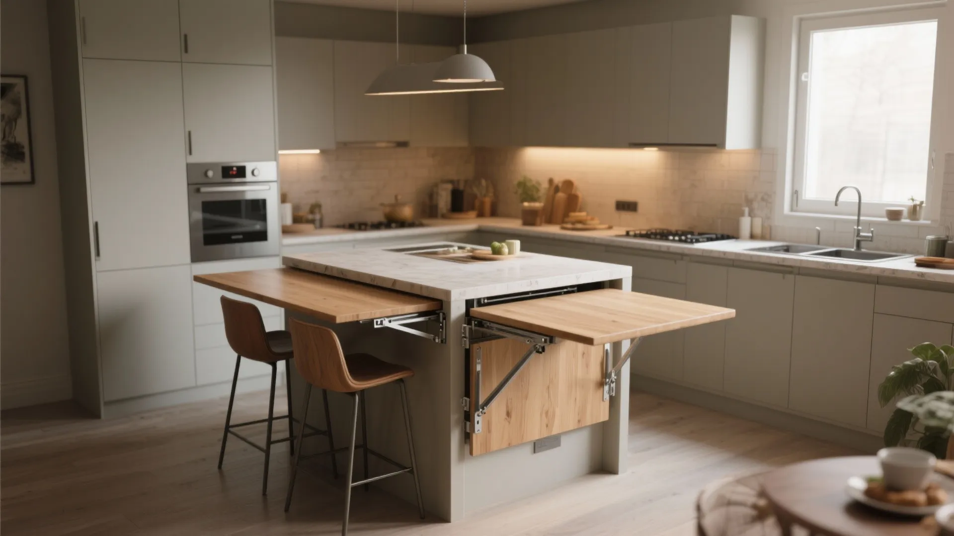 5. Island-style drop leaf or foldable breakfast bar