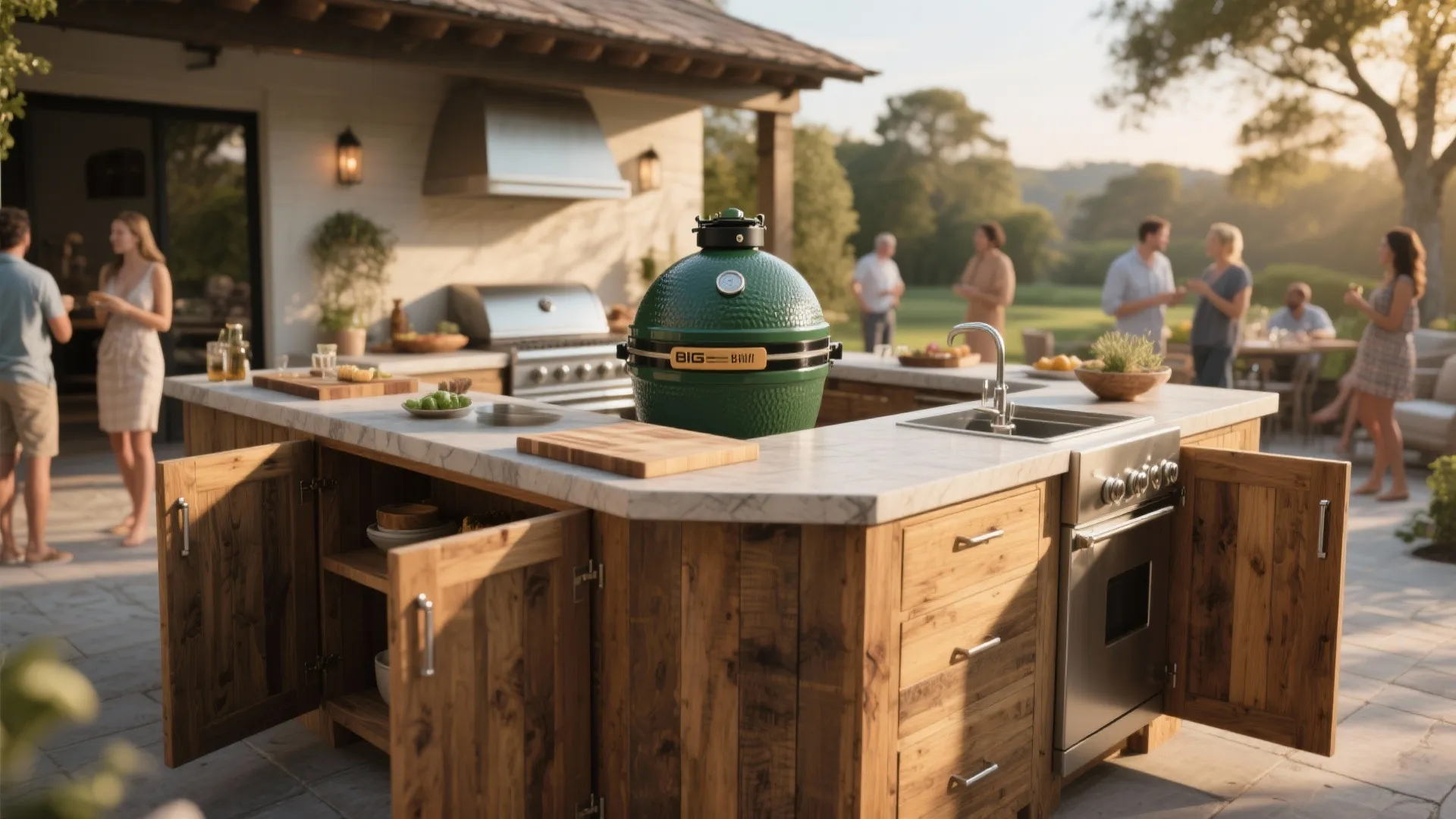 2. Island Style with Fold-Down Prep Wings