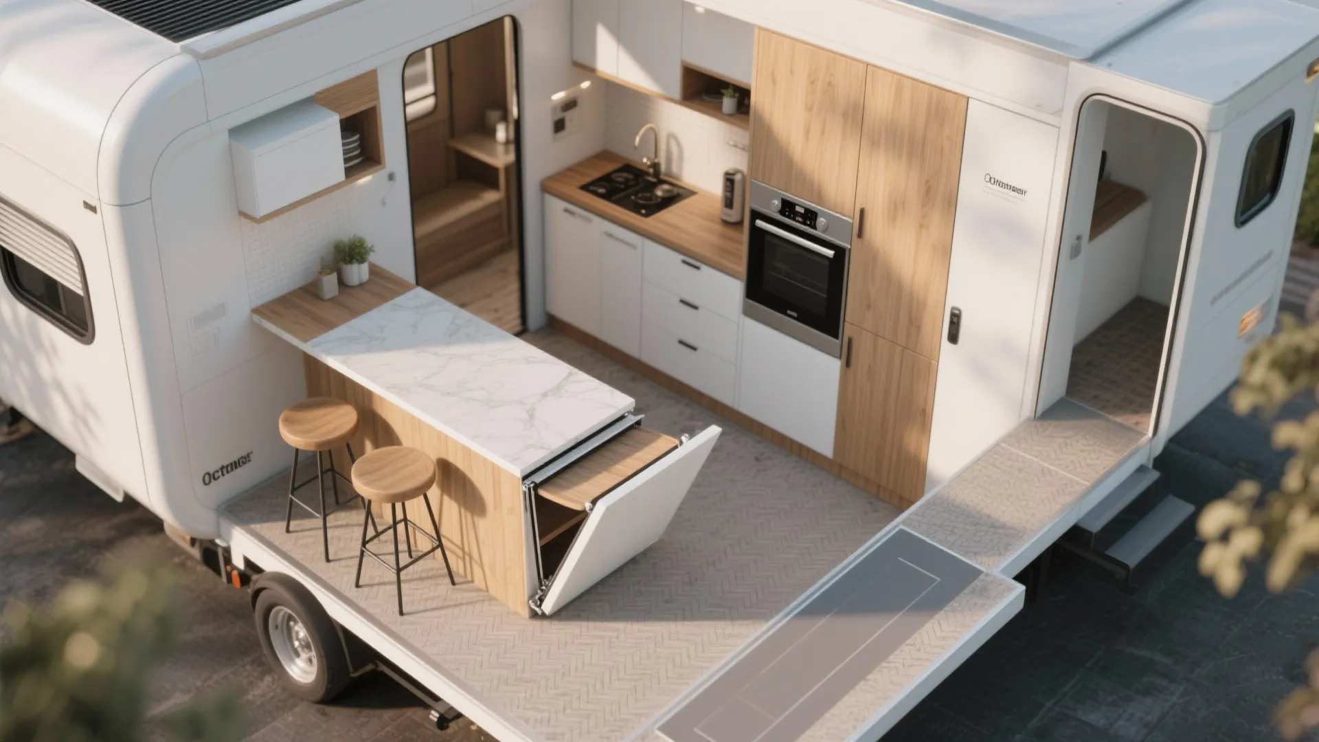 3. Multi-functional islands and fold-down counters