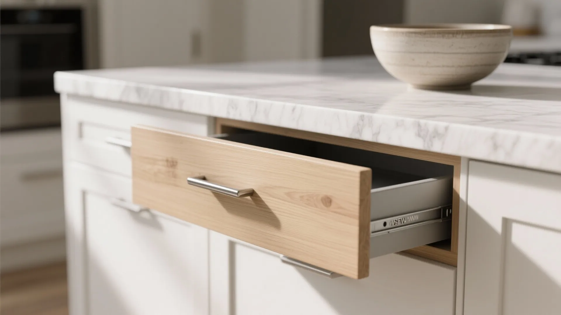 Open-plan living with a kitchen island