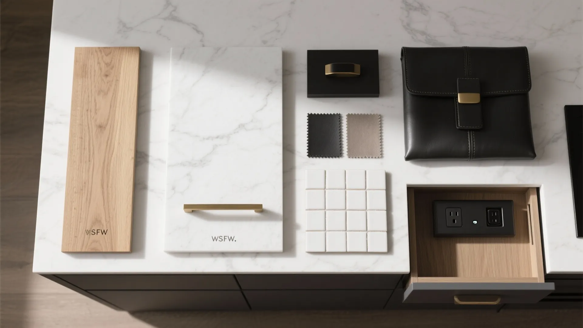 Idea 5: The super-storage island—charging, compost, and a hidden towel slot