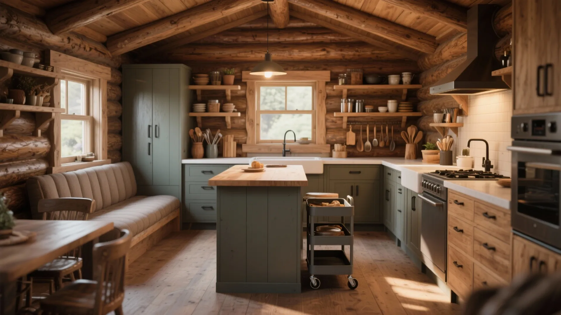 5. Multifunctional Island as the Cabin’s Heart