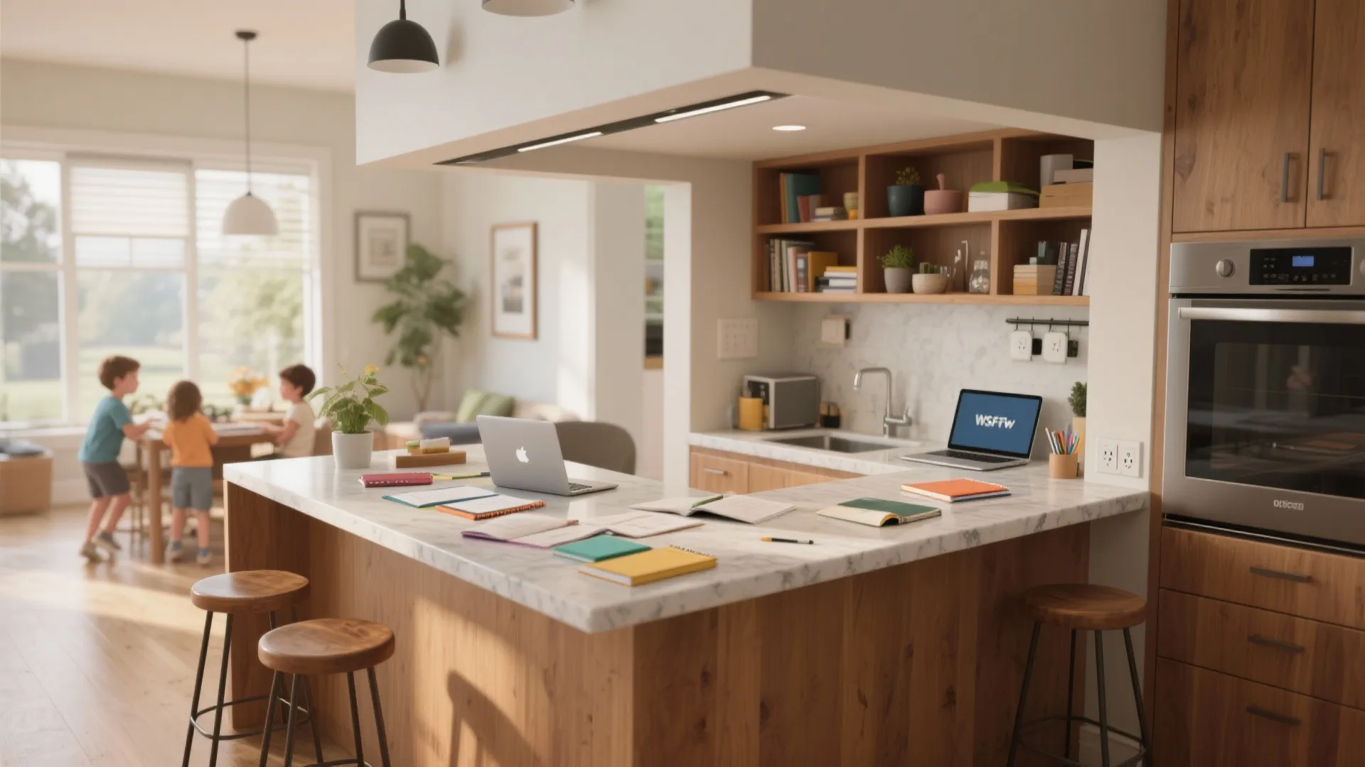 4. Kitchen island nook: a dedicated mini-office