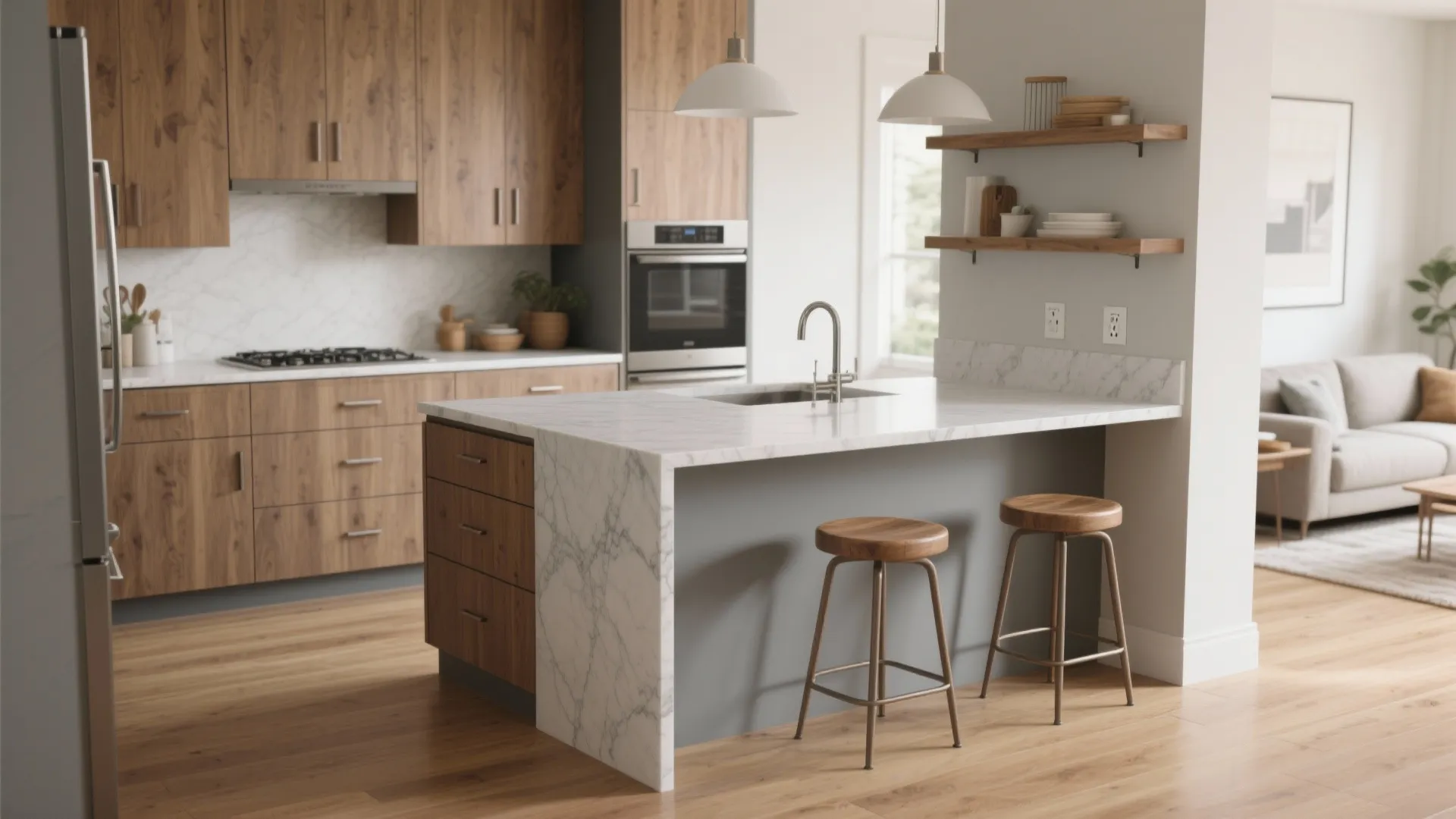 Multifunctional island as partition