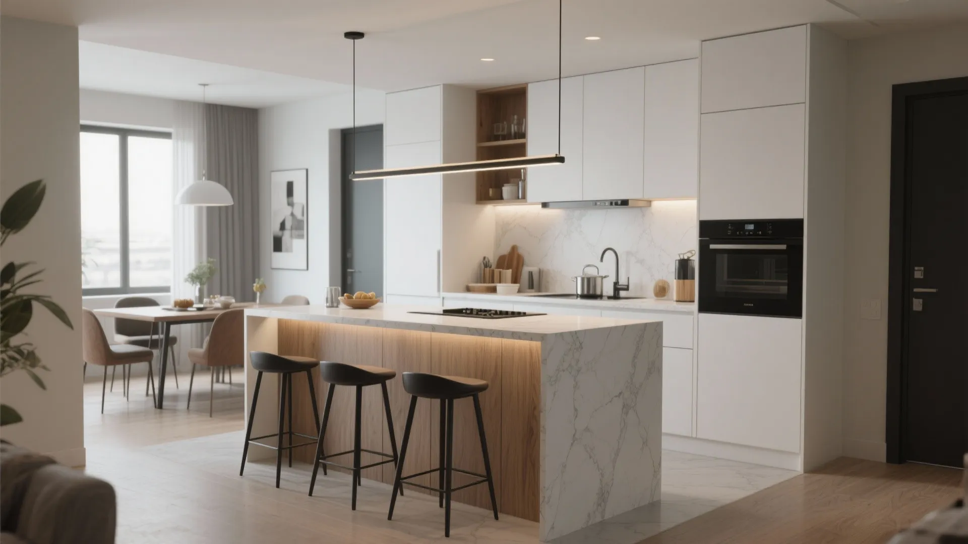 Island or Peninsula as a Built-In Partition