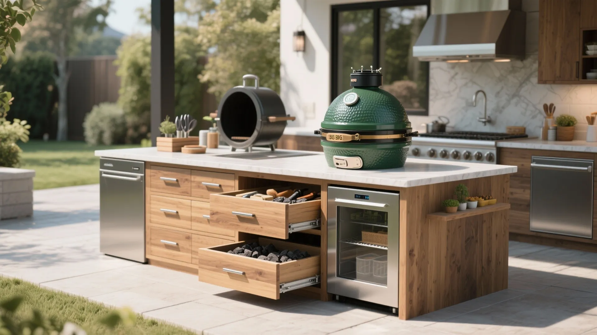 2. Island Integration with Pull-Out Storage