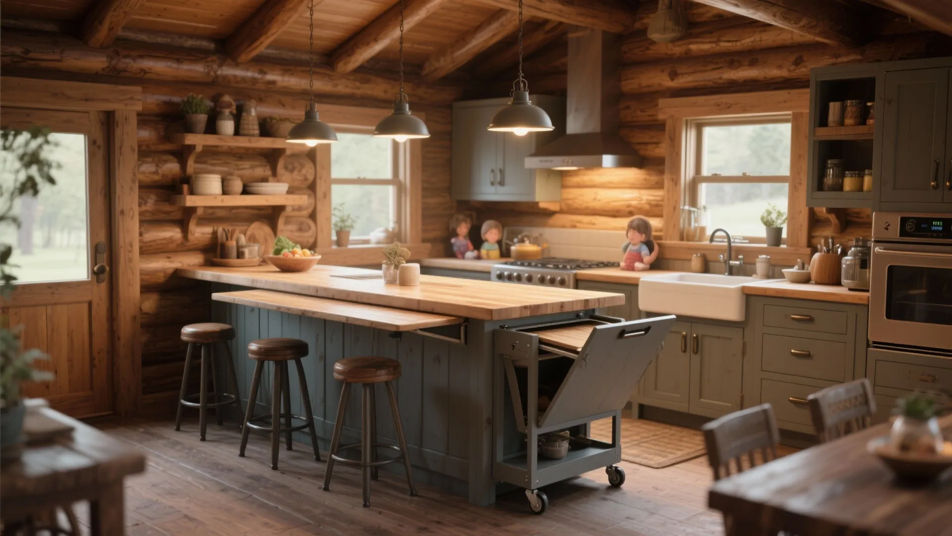 4. Multi-functional Island with Seating