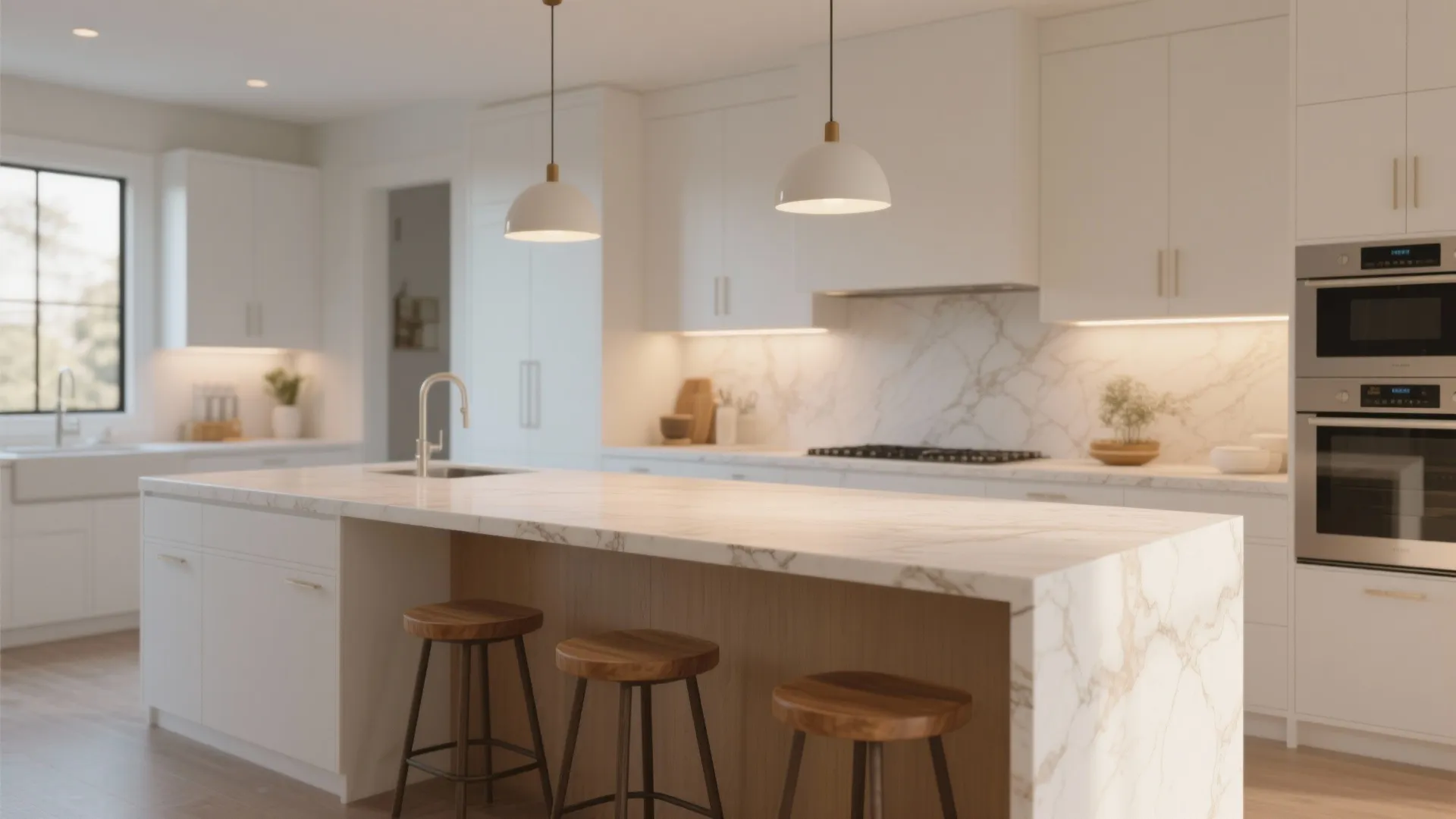 3. Consider a white-on-white island with a subtle twist