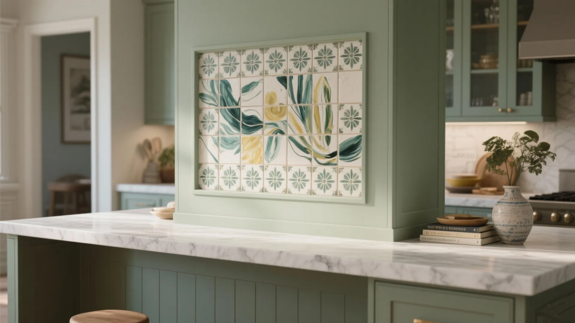 4. Inset tile panel on an island face