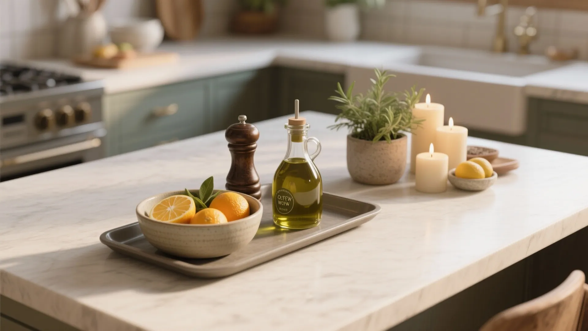 4. Style the island like a living vignette