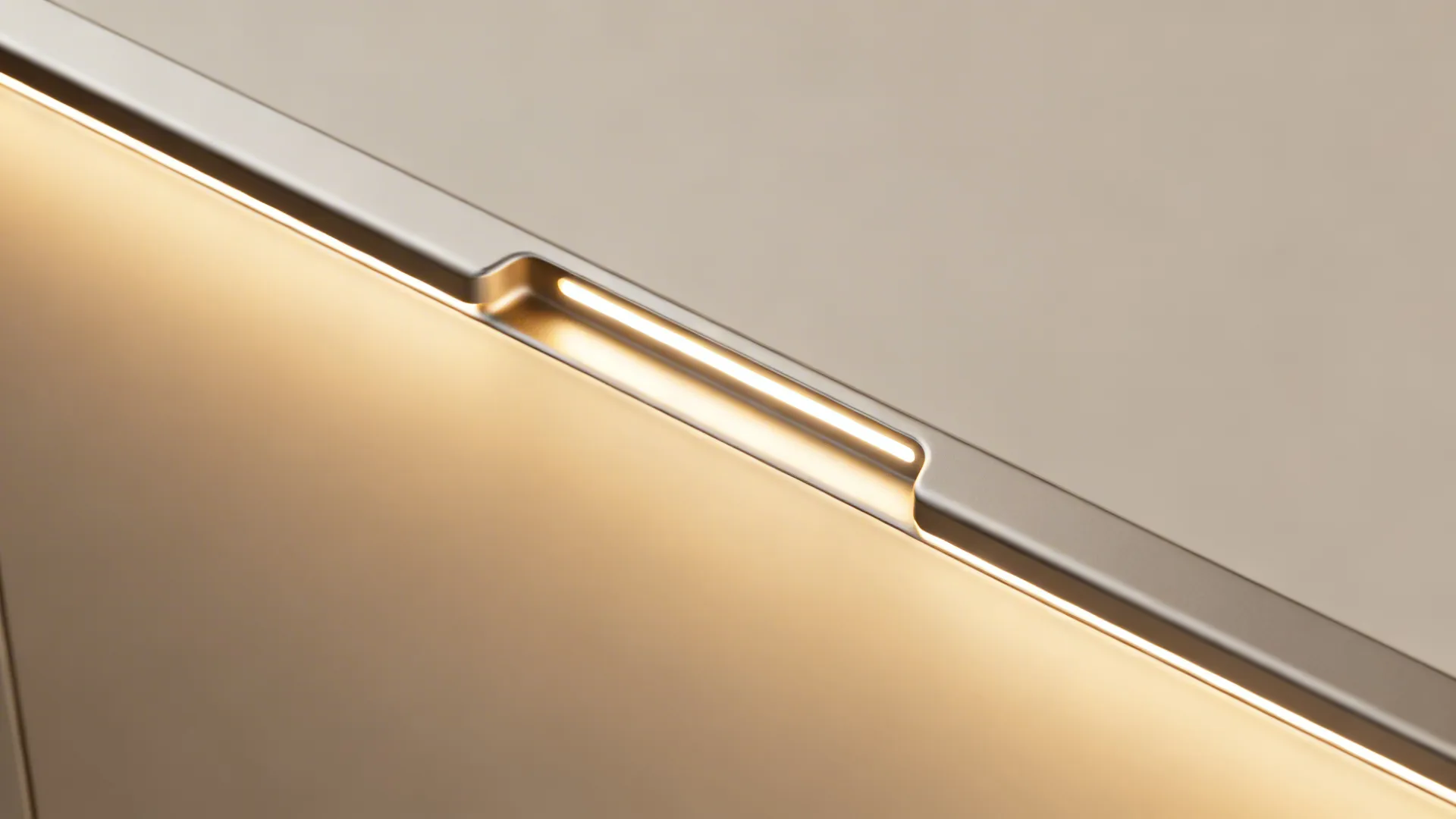 Handleless rails and integrated lighting