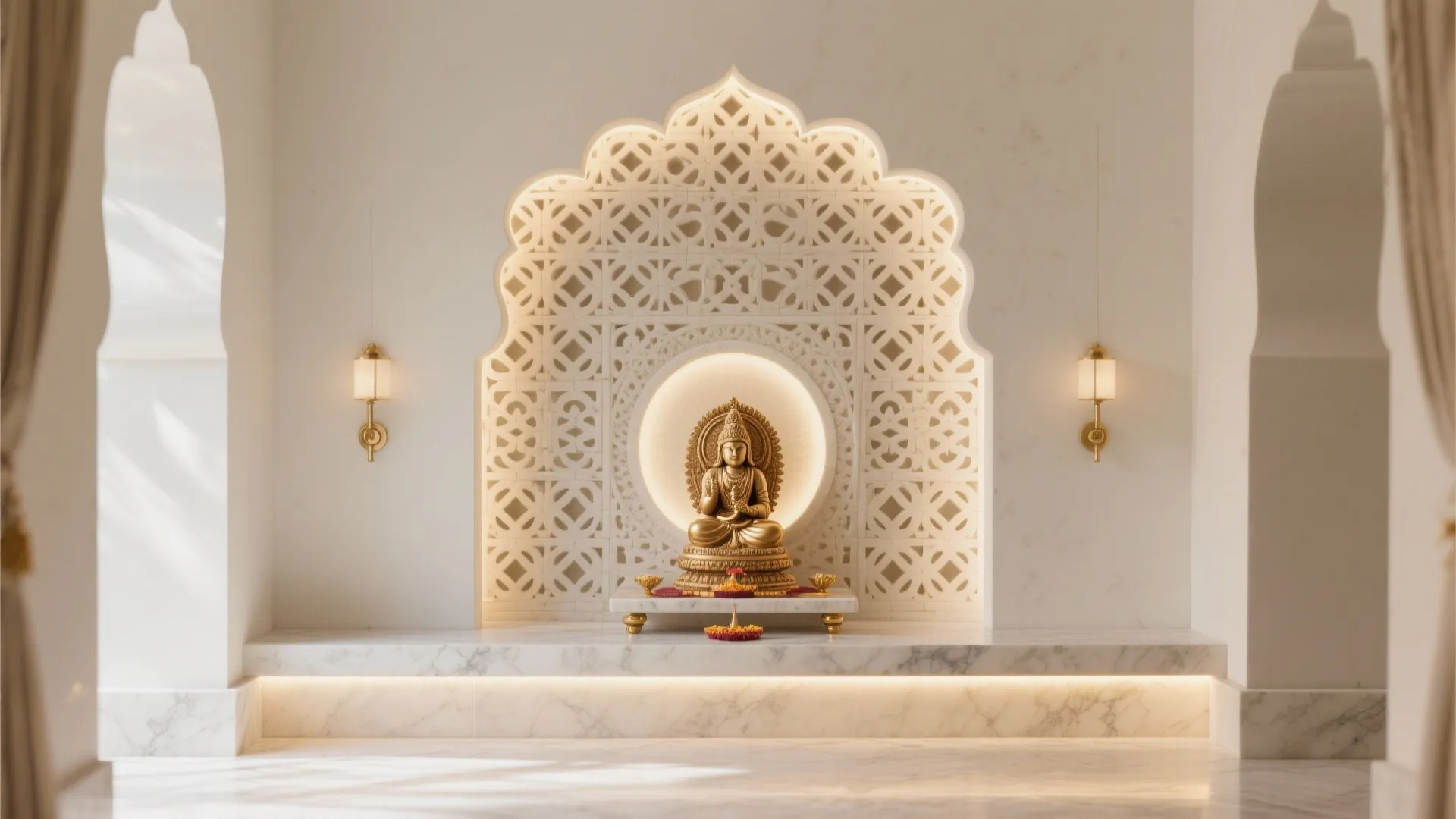 2) Jaali Tile Backdrops for Light and Breathability