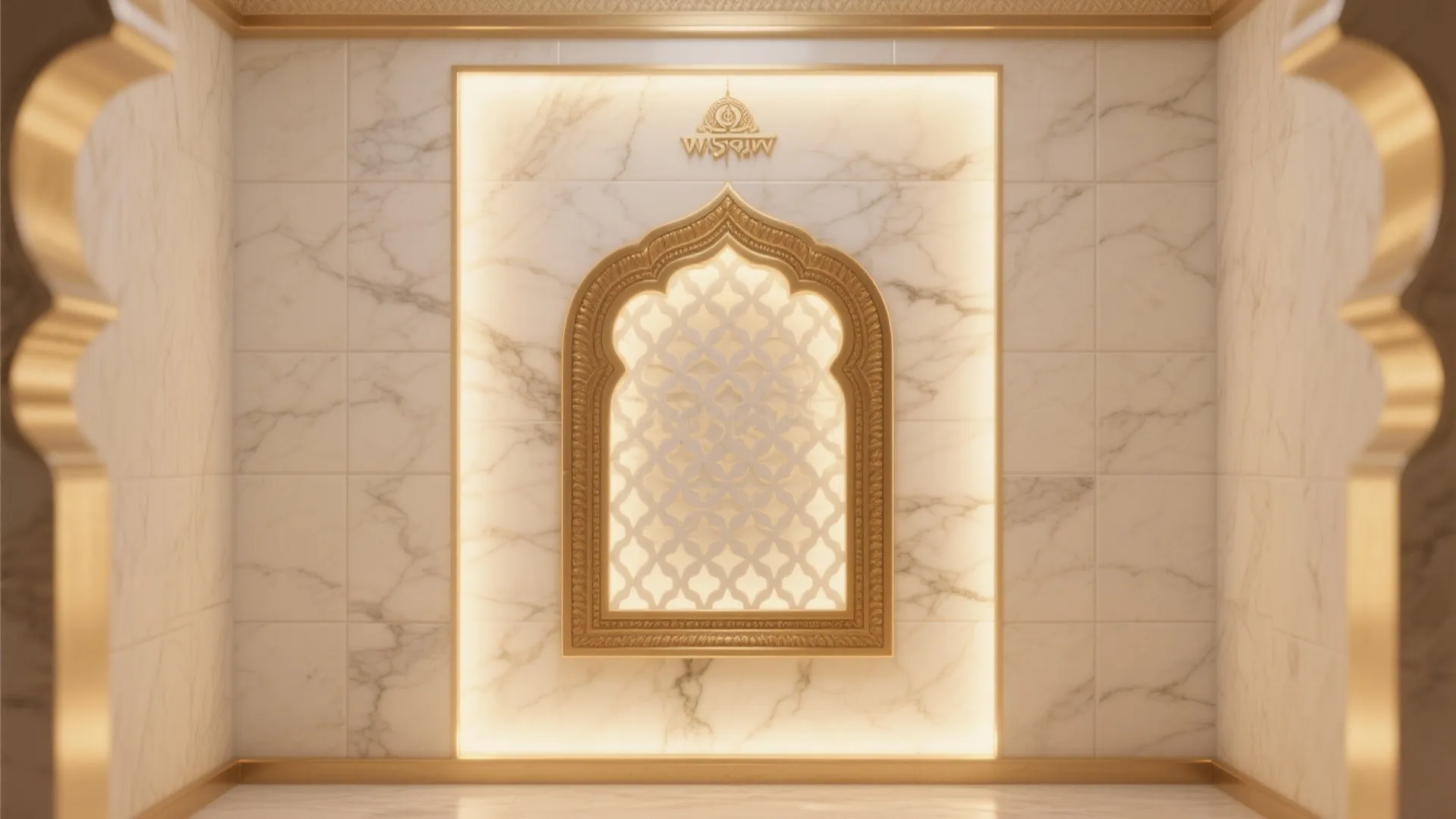 Carved Jaali or Inlay Motifs with Soft Backlighting