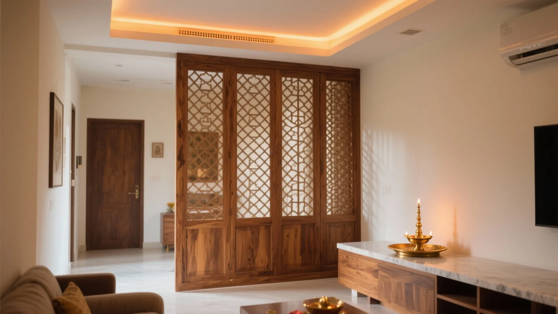 Idea 1: Jaali Screens with Gentle Backlighting