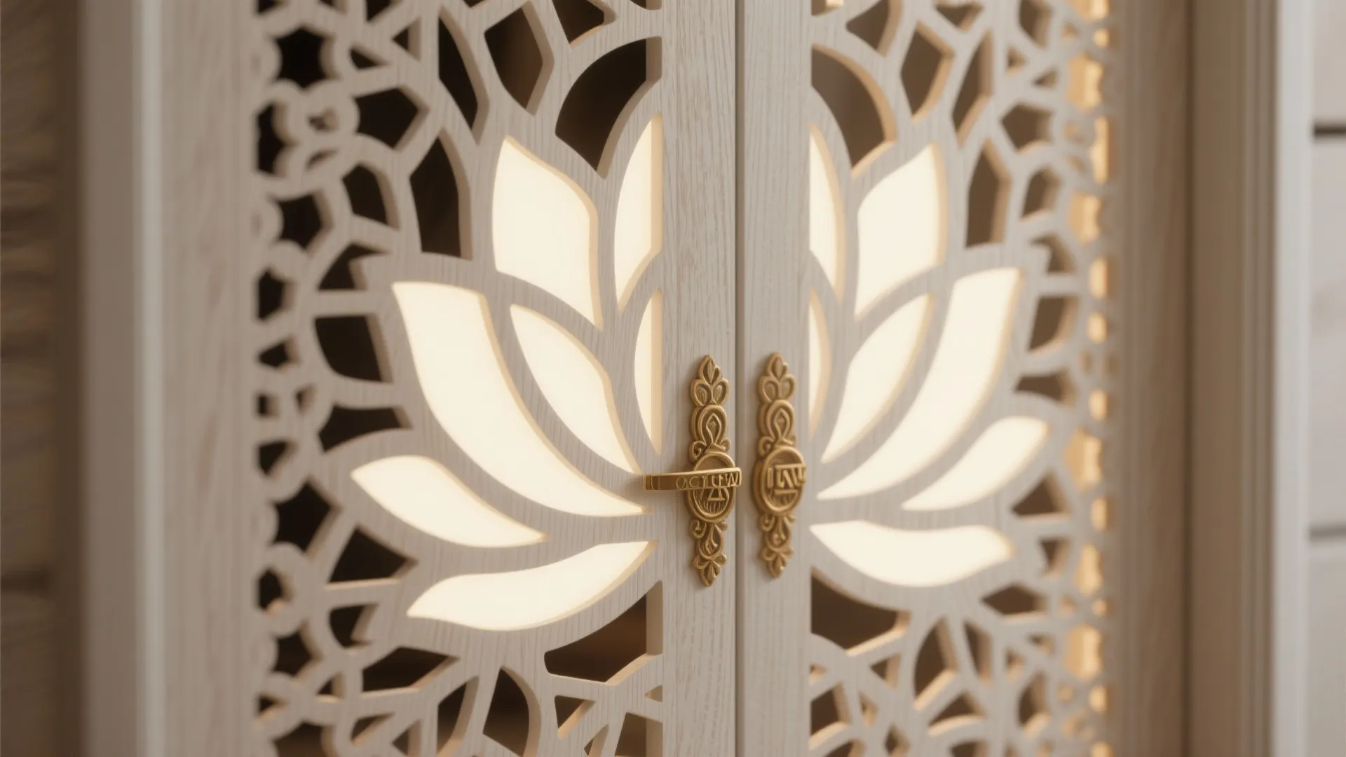 Backlit Jaali Doors with Gentle Ventilation