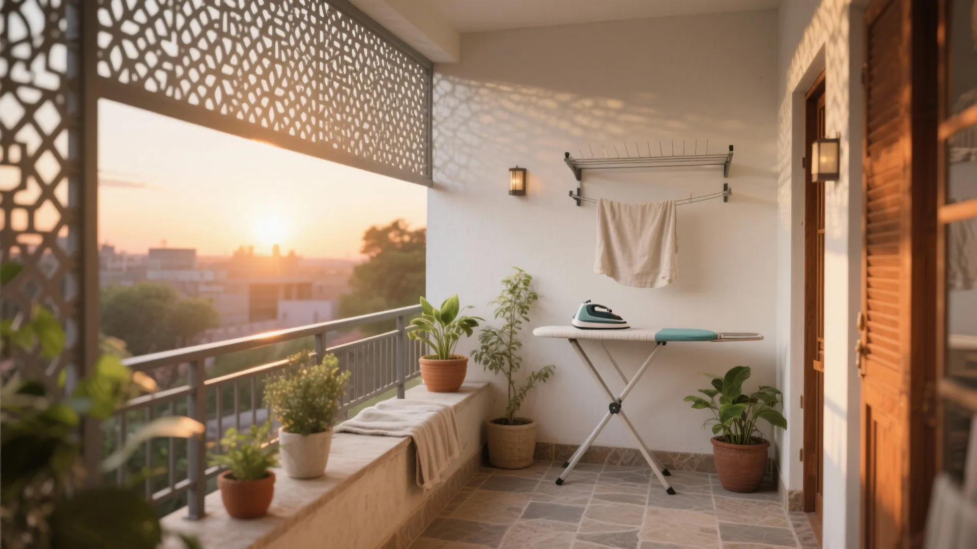 Jaali-inspired shading and balcony utility