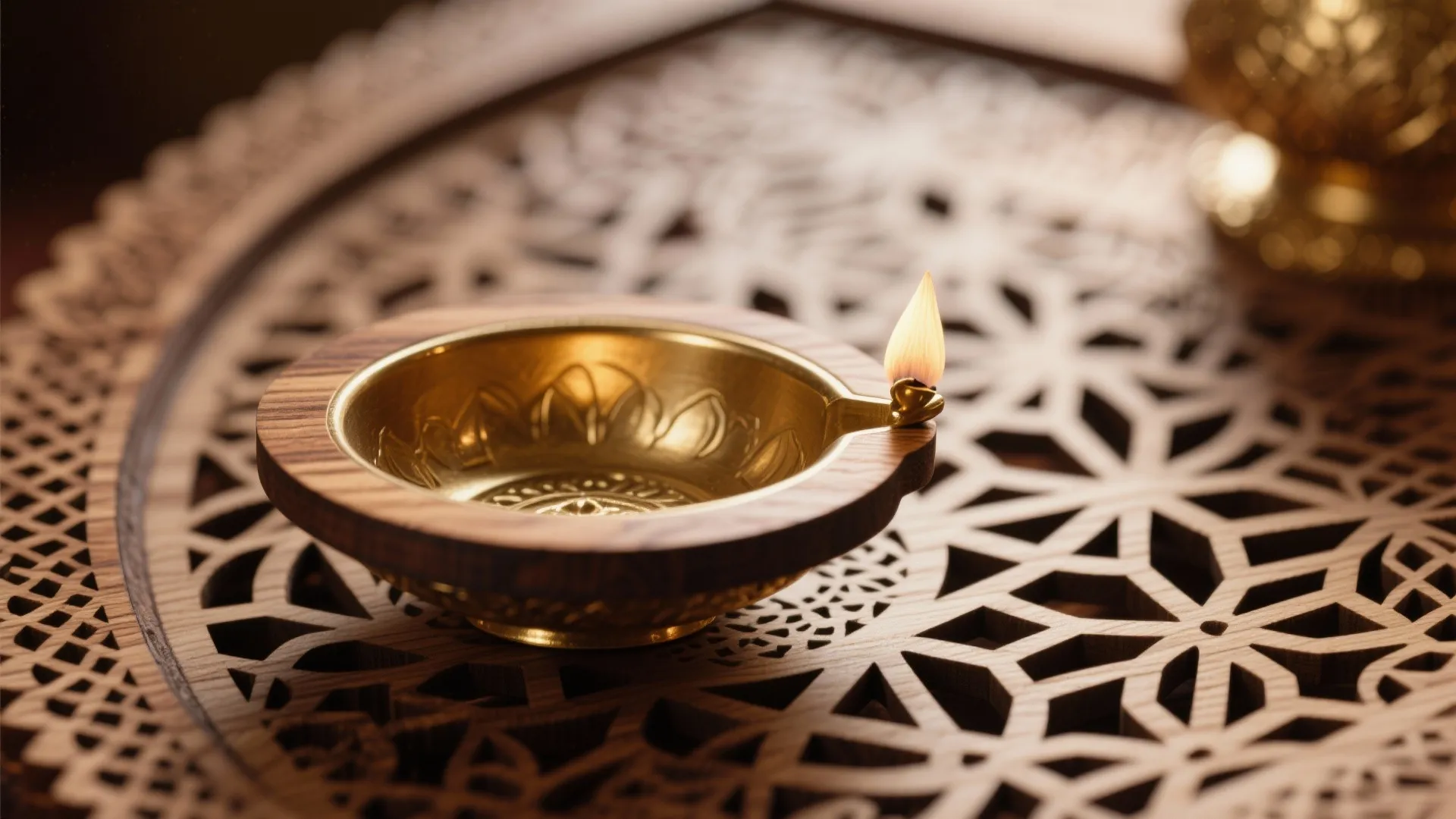 Traditional Touches: Carved Panels and Brass Accents