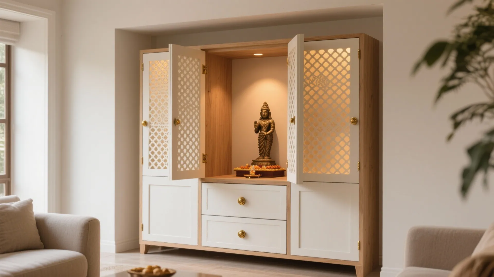 Compact Cabinet with Jaali Doors