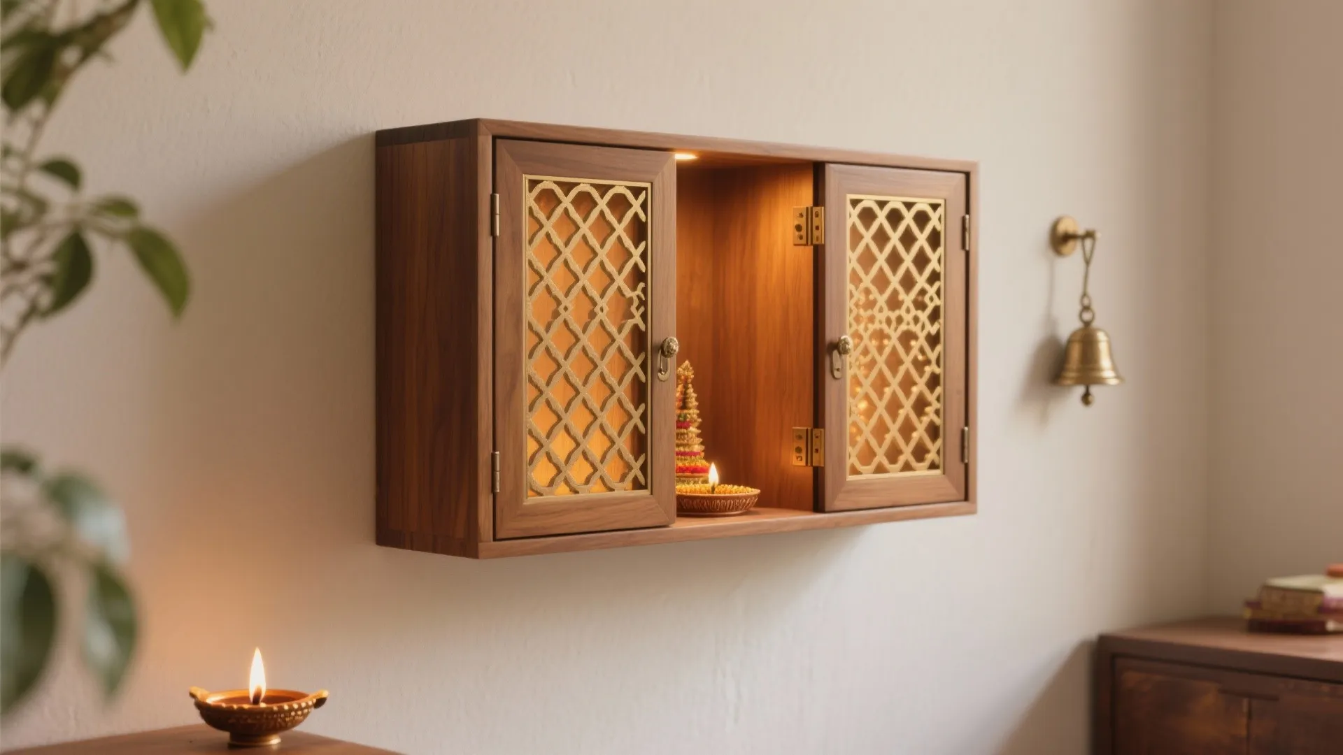 Compact Cabinet with Latticed Doors (Jaali)