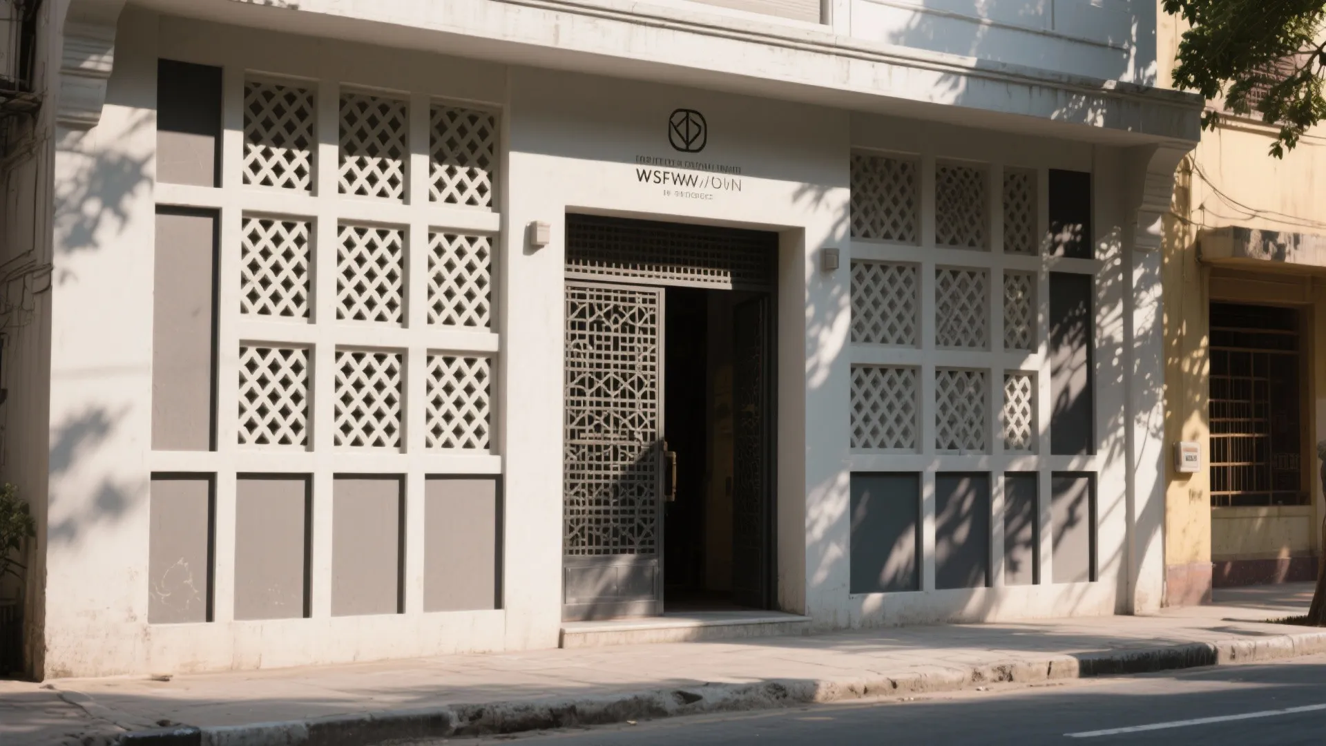 Jaali-inspired shadow play with paint contrasts