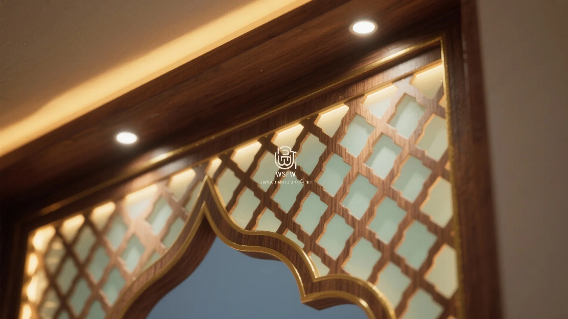 Translucent Jaali and Glass Back Panels For Light