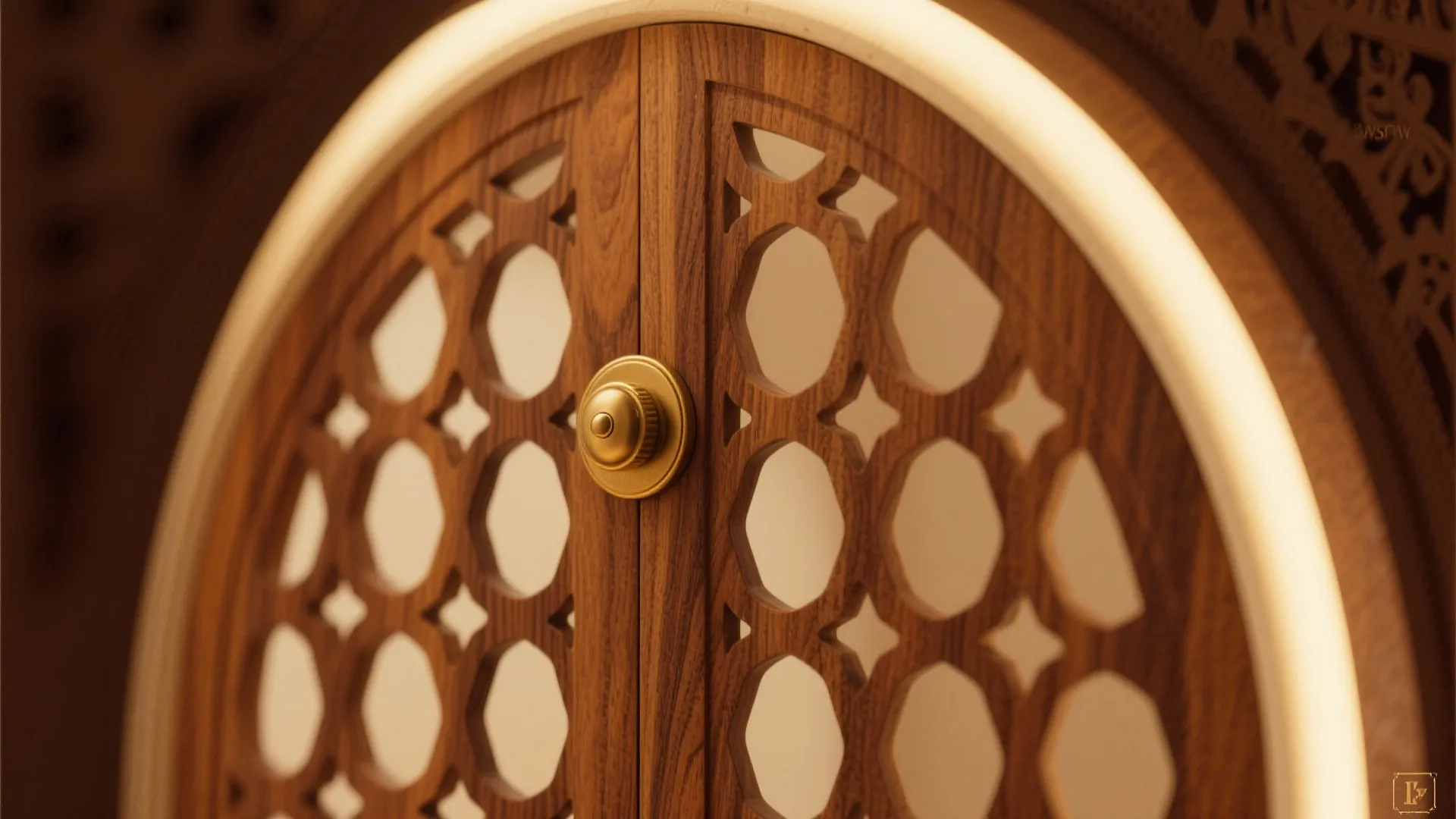Warm Wood and Jaali Craft Detailing