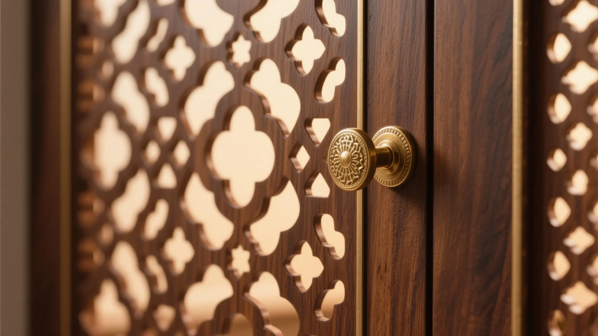 Closed Cabinet Mandir With Jaali Doors