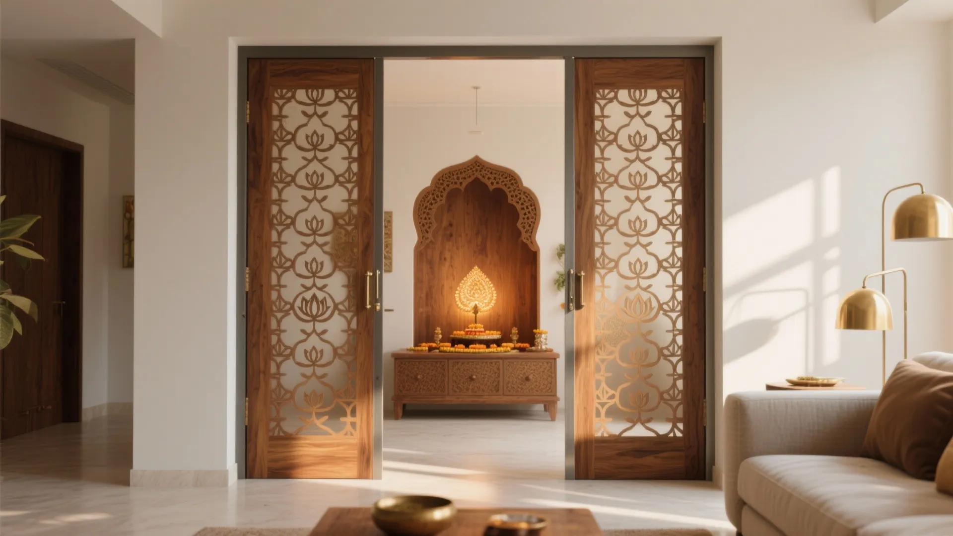Jaali Doors or Screens to Define the Prayer Zone