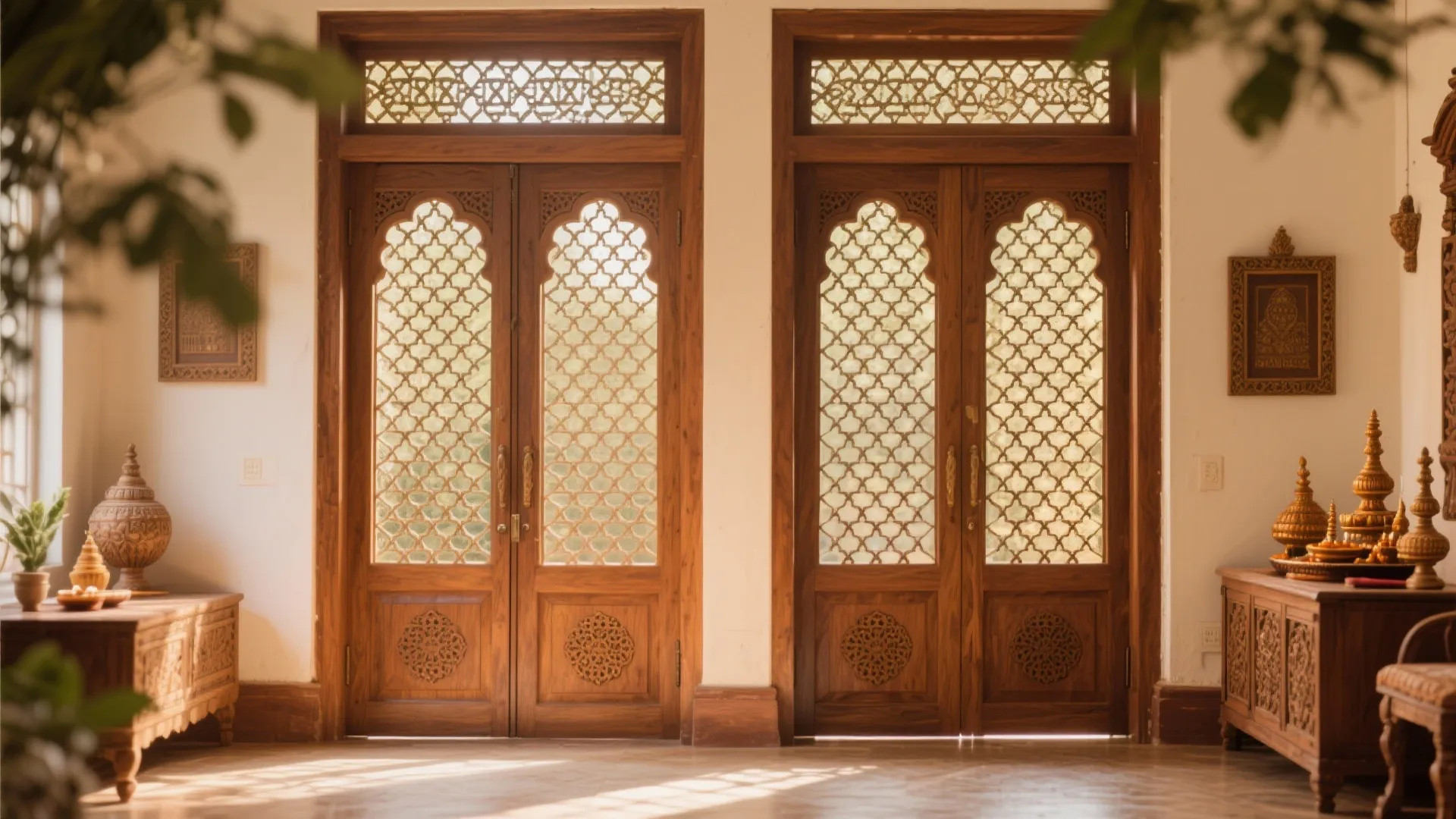 Double Doors with Traditional Jaali Work