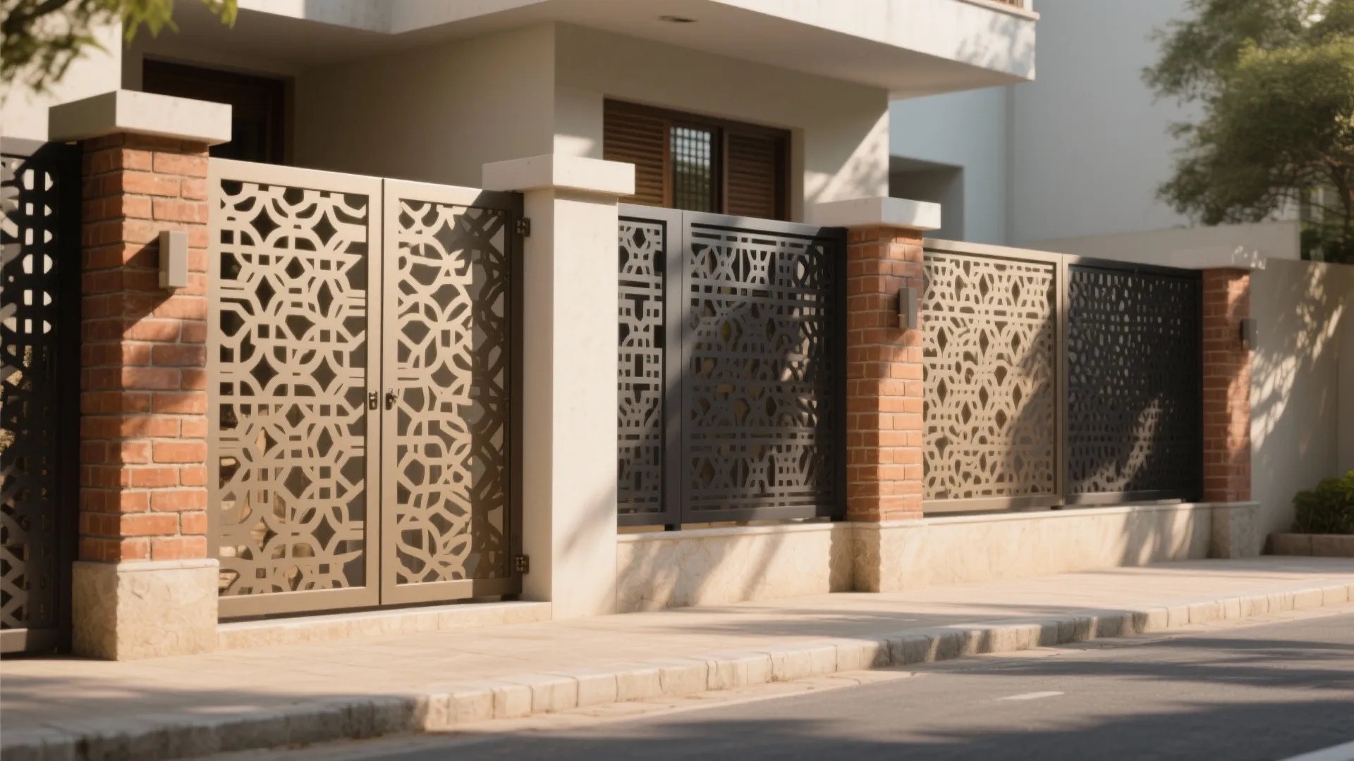 2) Jaali-inspired panels with a clean frame