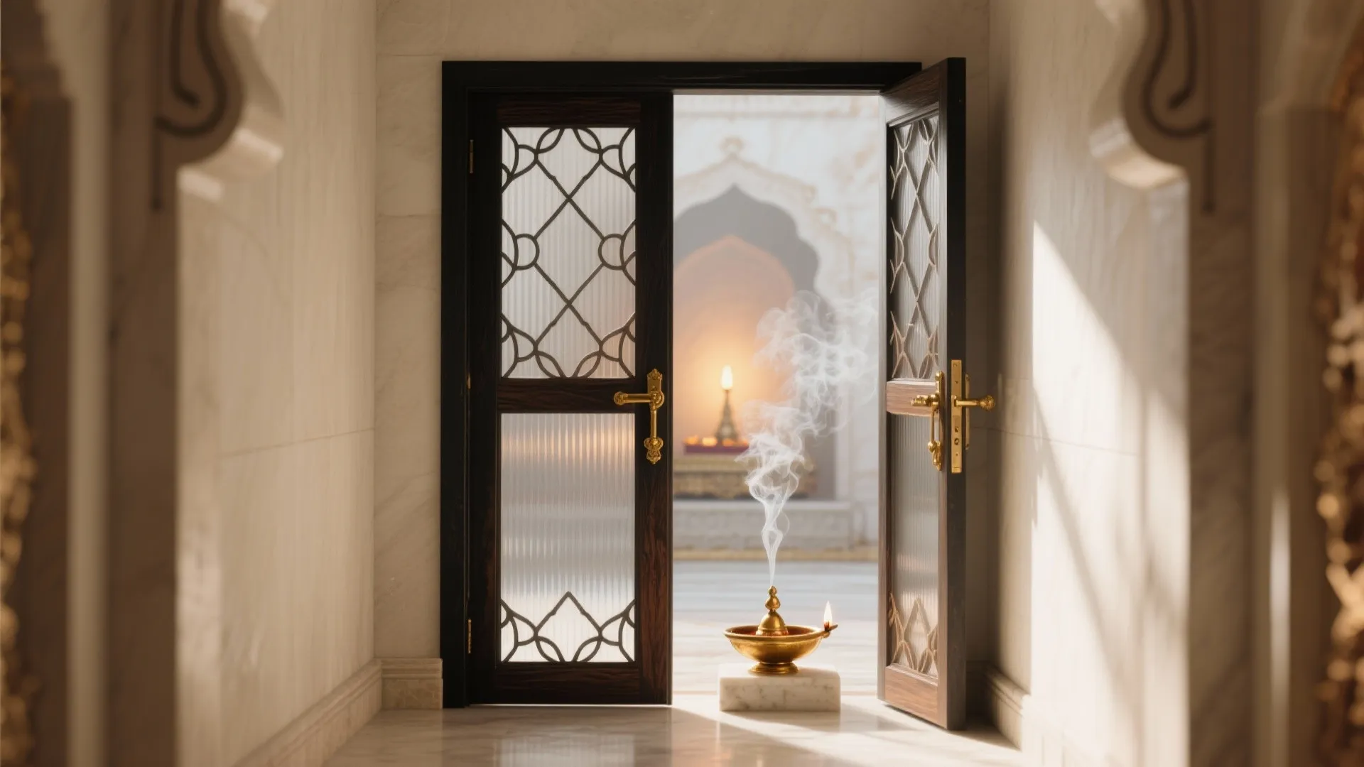 Translucent Jaali or Glass Panels for Light and Reverence