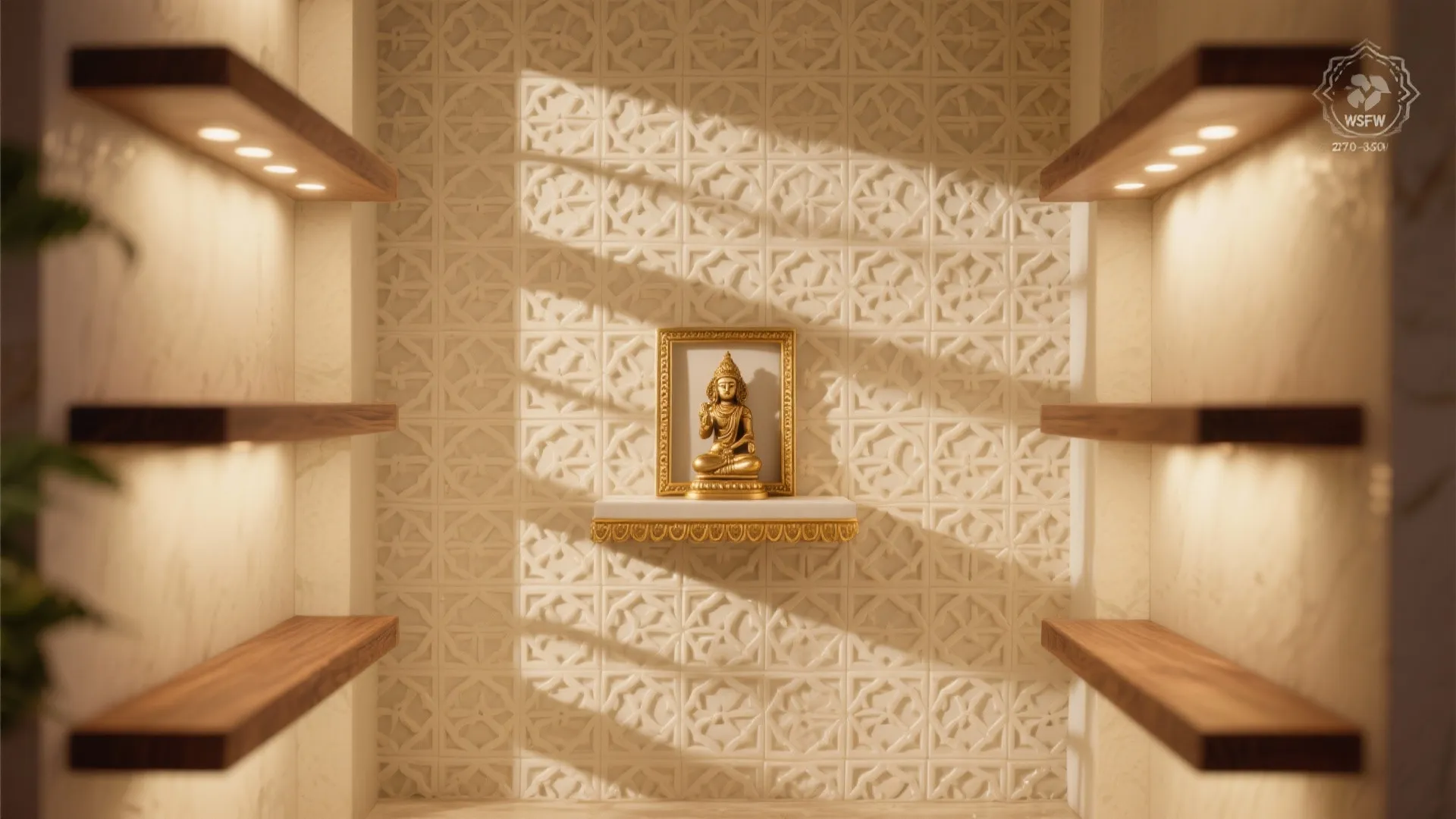 Jaali-pattern tiles that play with light